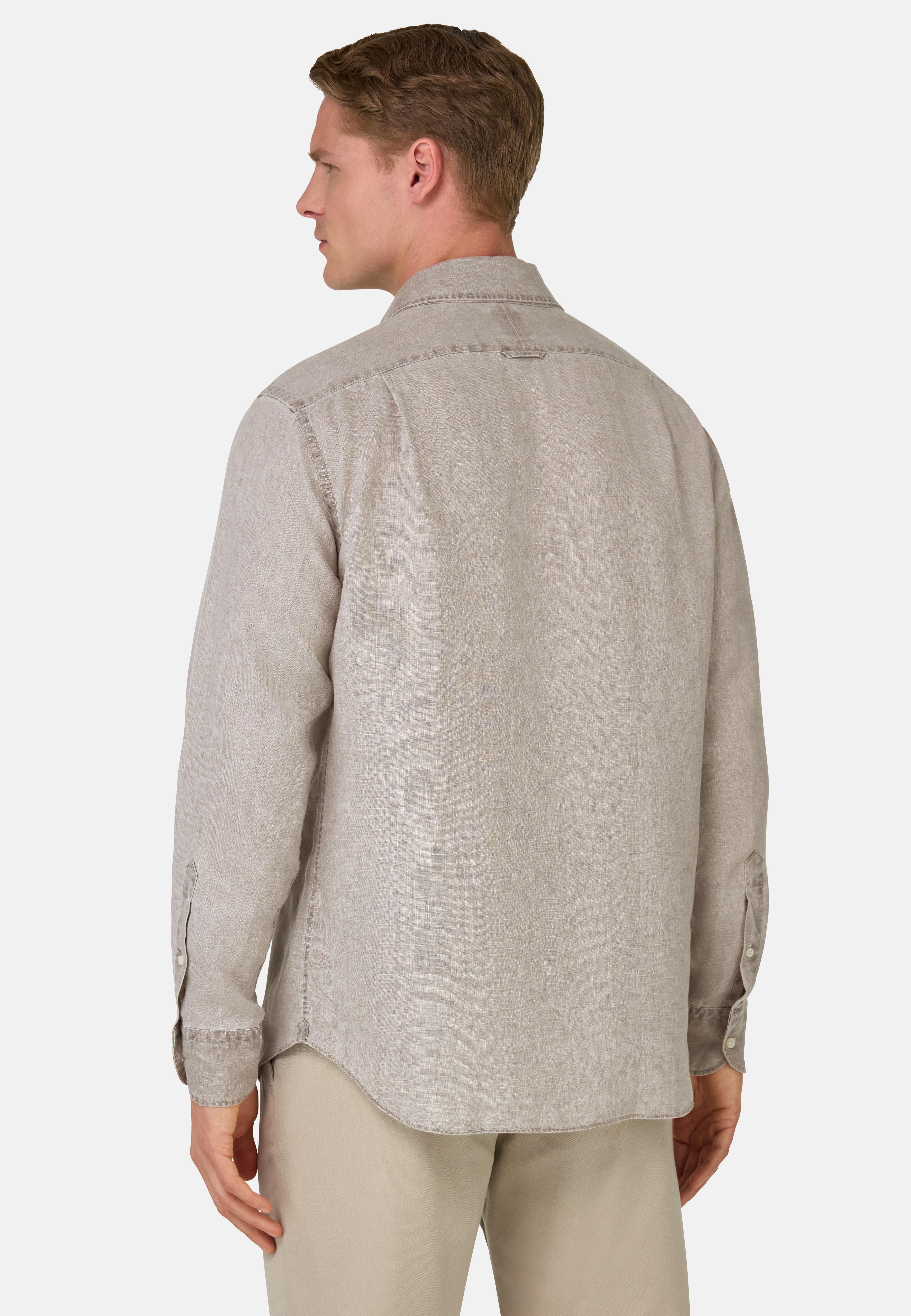 Regular Fit Linen Shirt Brown, , large image number 1