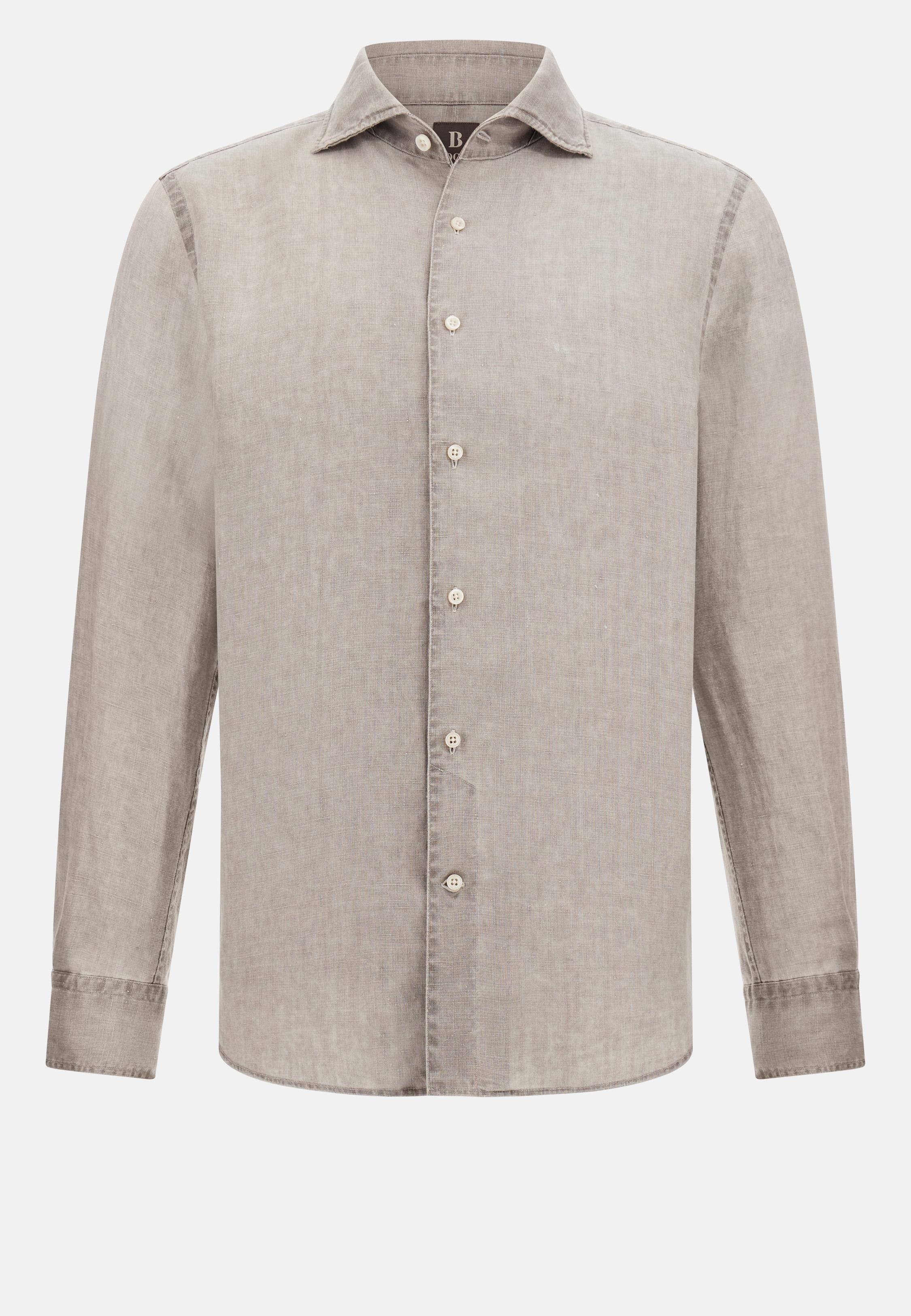 Regular Fit Linen Shirt Brown, , large image number 4