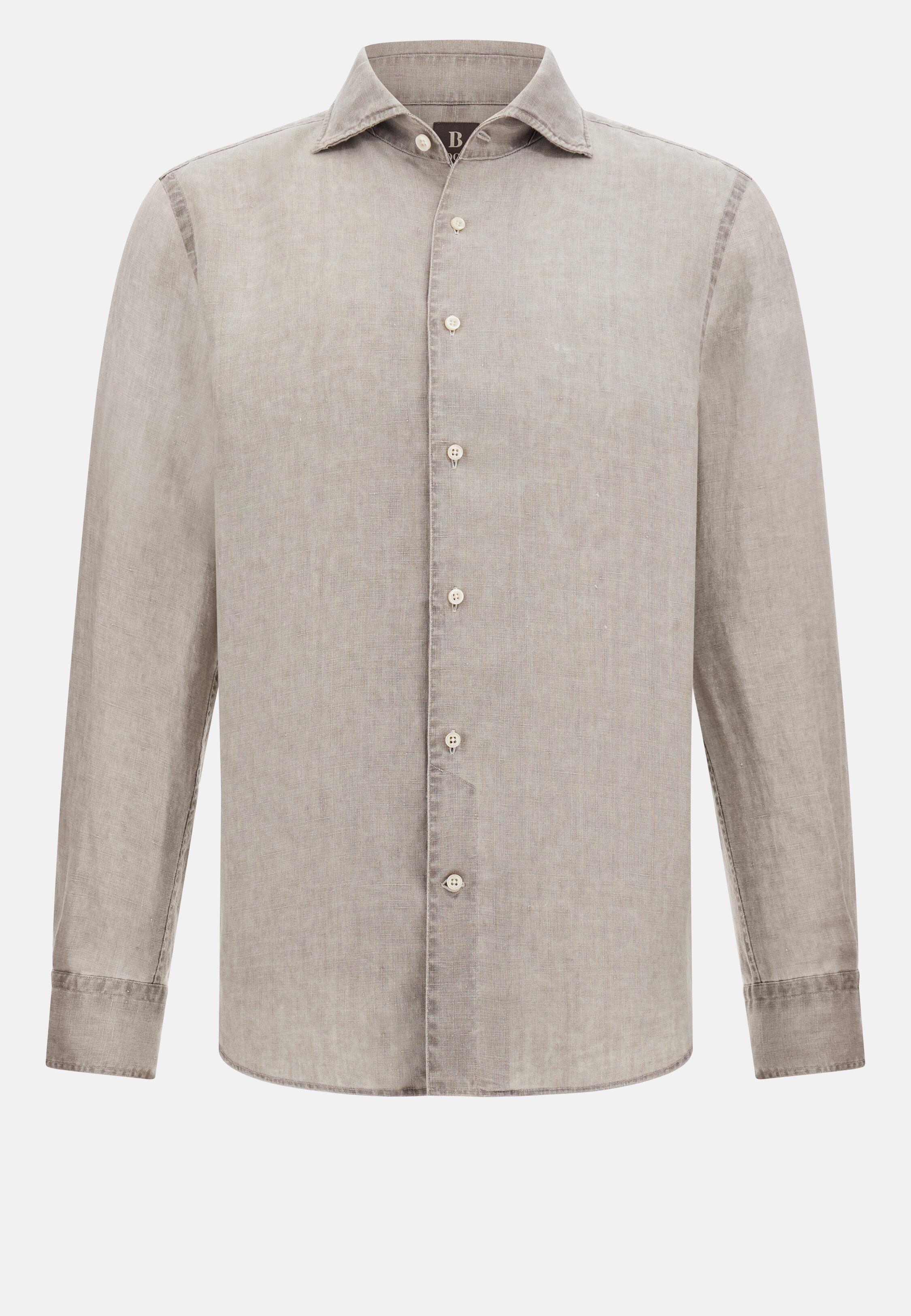 Regular Fit Linen Shirt Brown, Taupe, large image number 9