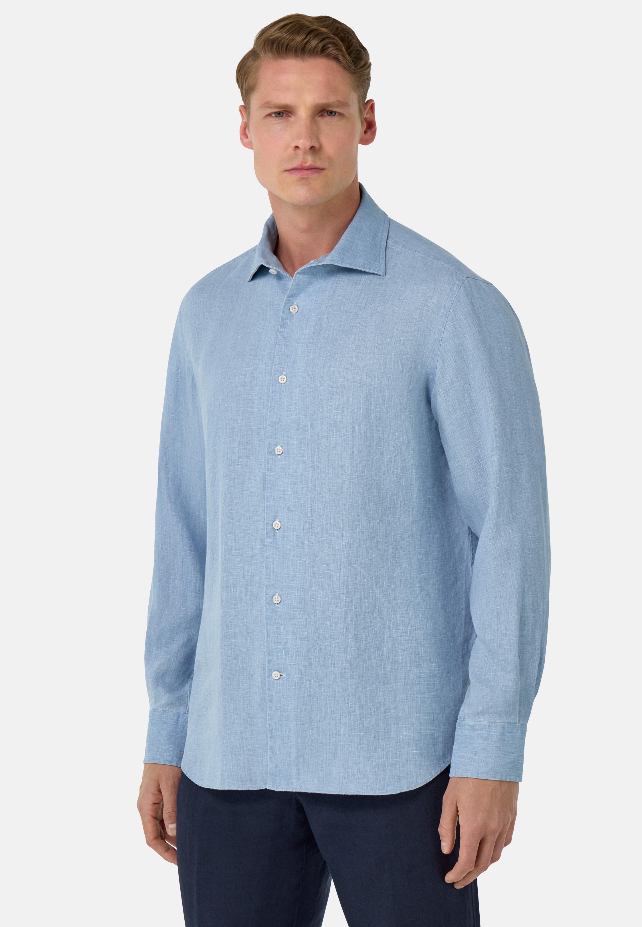 Regular Fit Linen Shirt Blue, , large image number 0