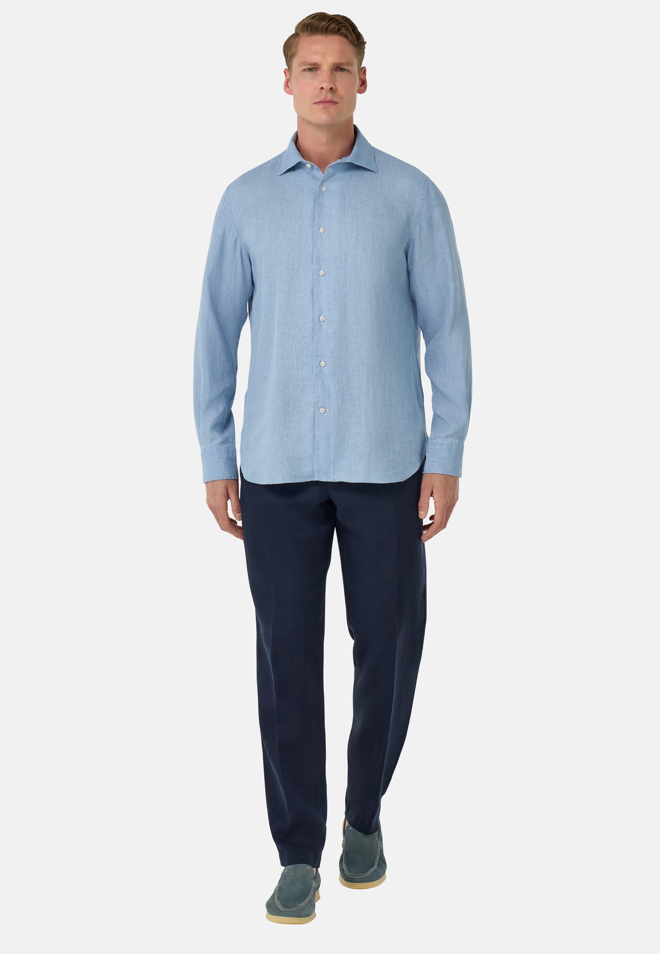 Regular Fit Linen Shirt Blue, , large image number 3