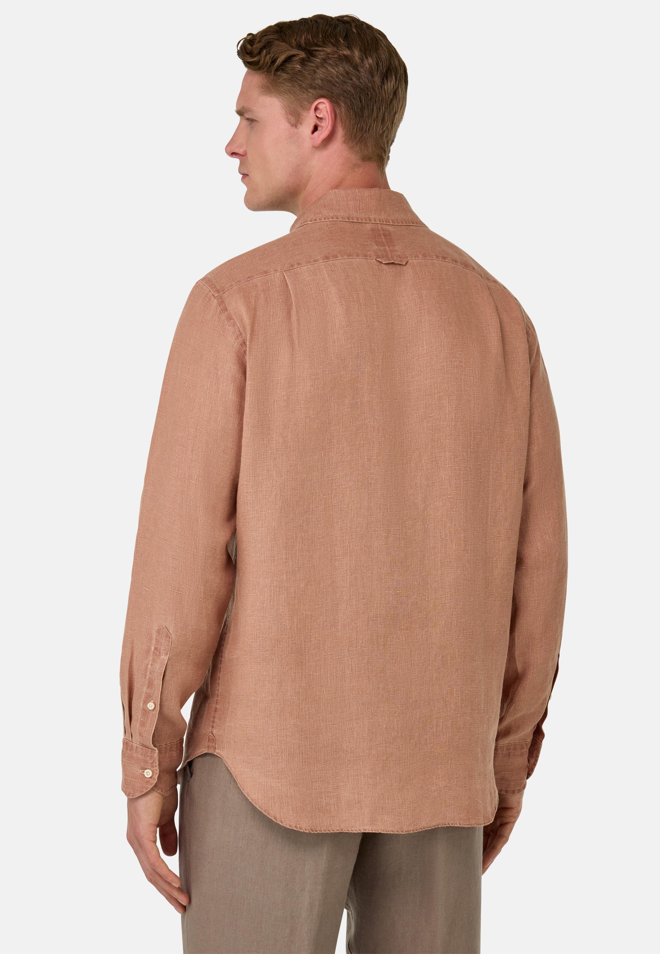 Regular Fit Linen Shirt Brown, Rot, medium