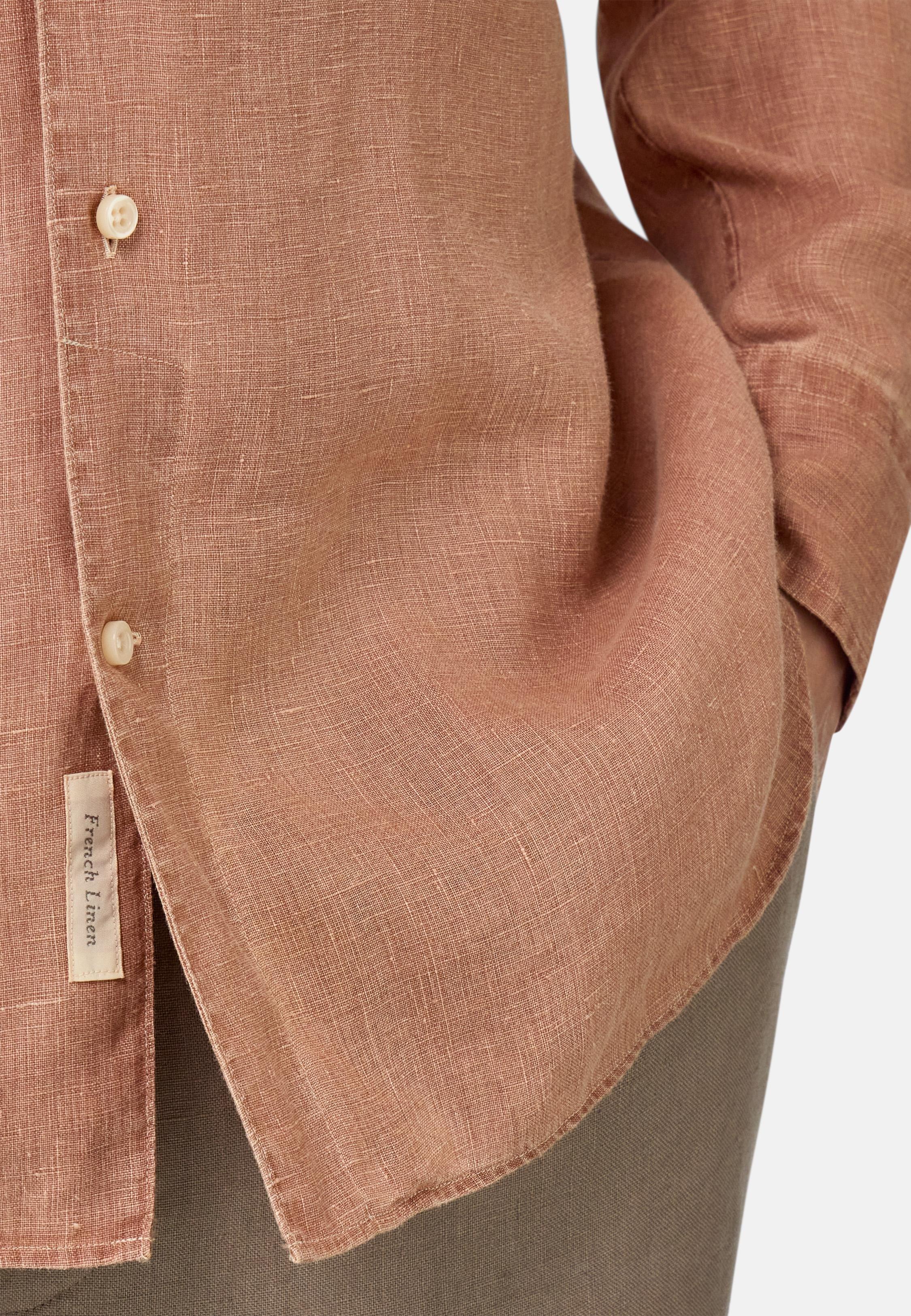 Regular Fit Linen Shirt Brown, Rot, medium