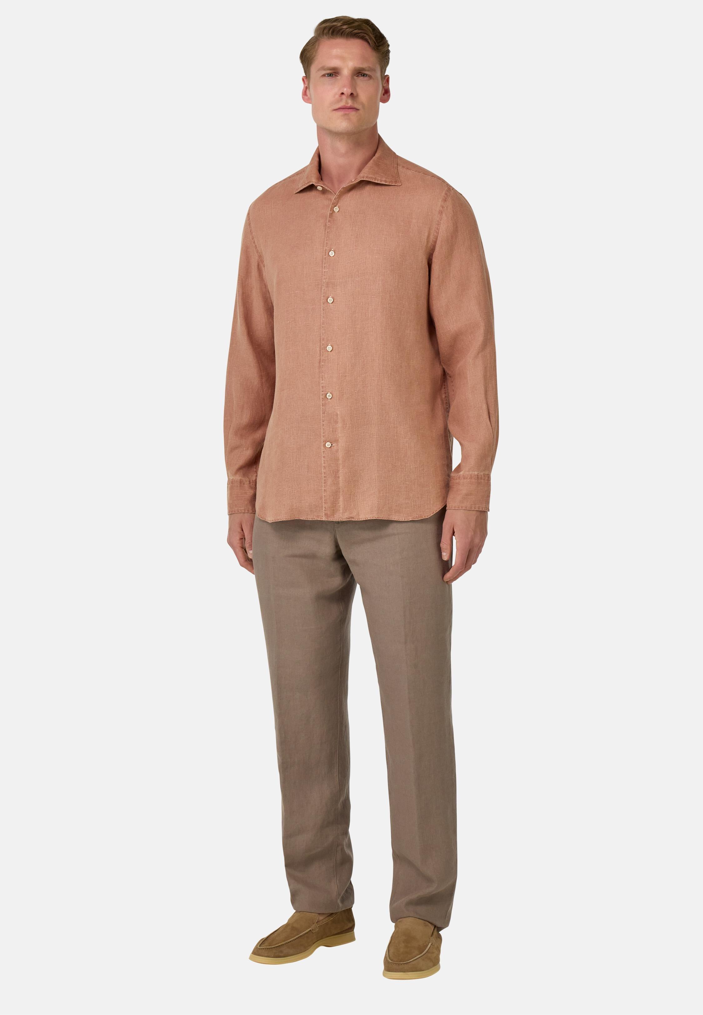 Regular Fit Linen Shirt Brown, , large image number 3