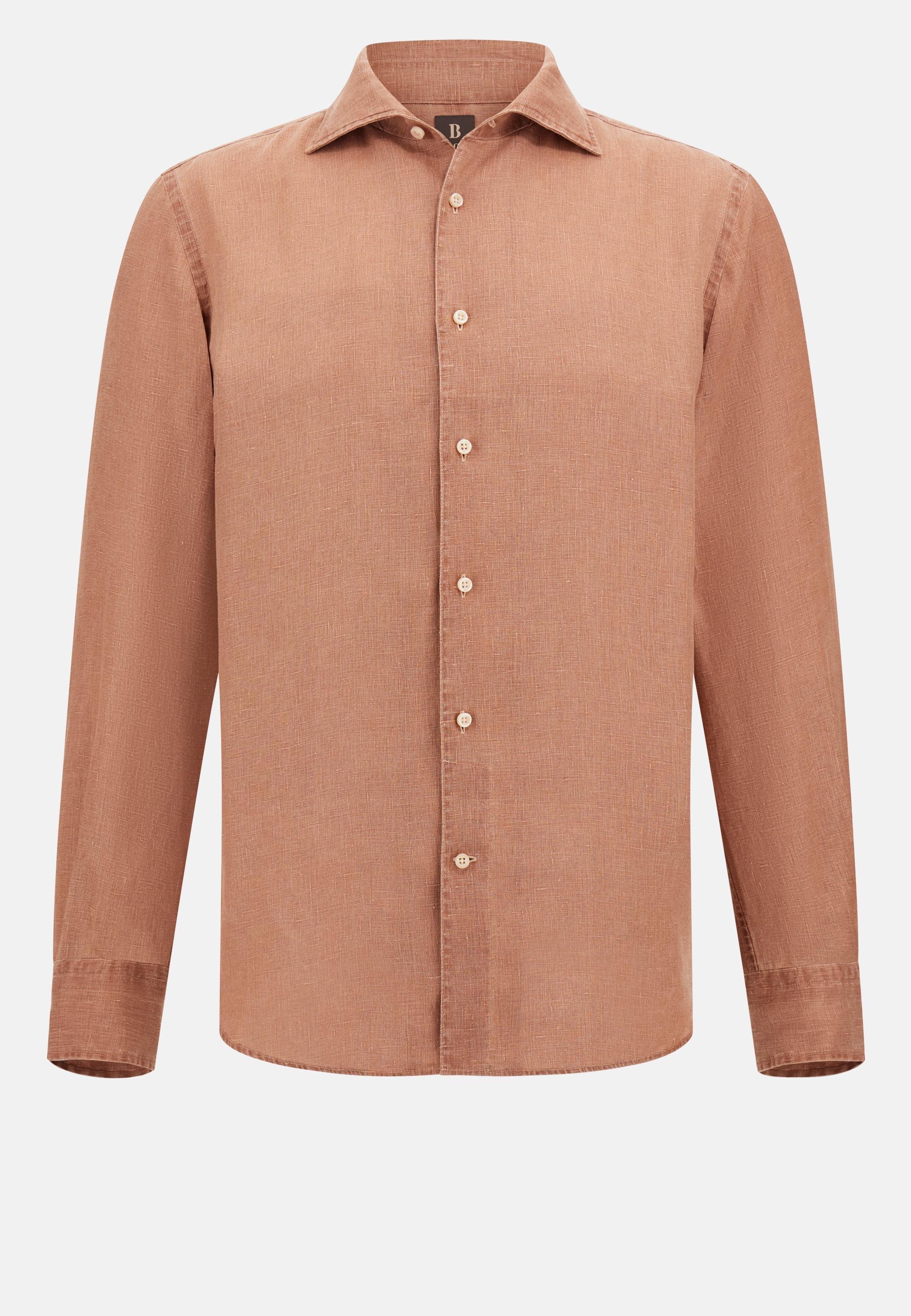 Regular Fit Linen Shirt Brown, , large image number 4