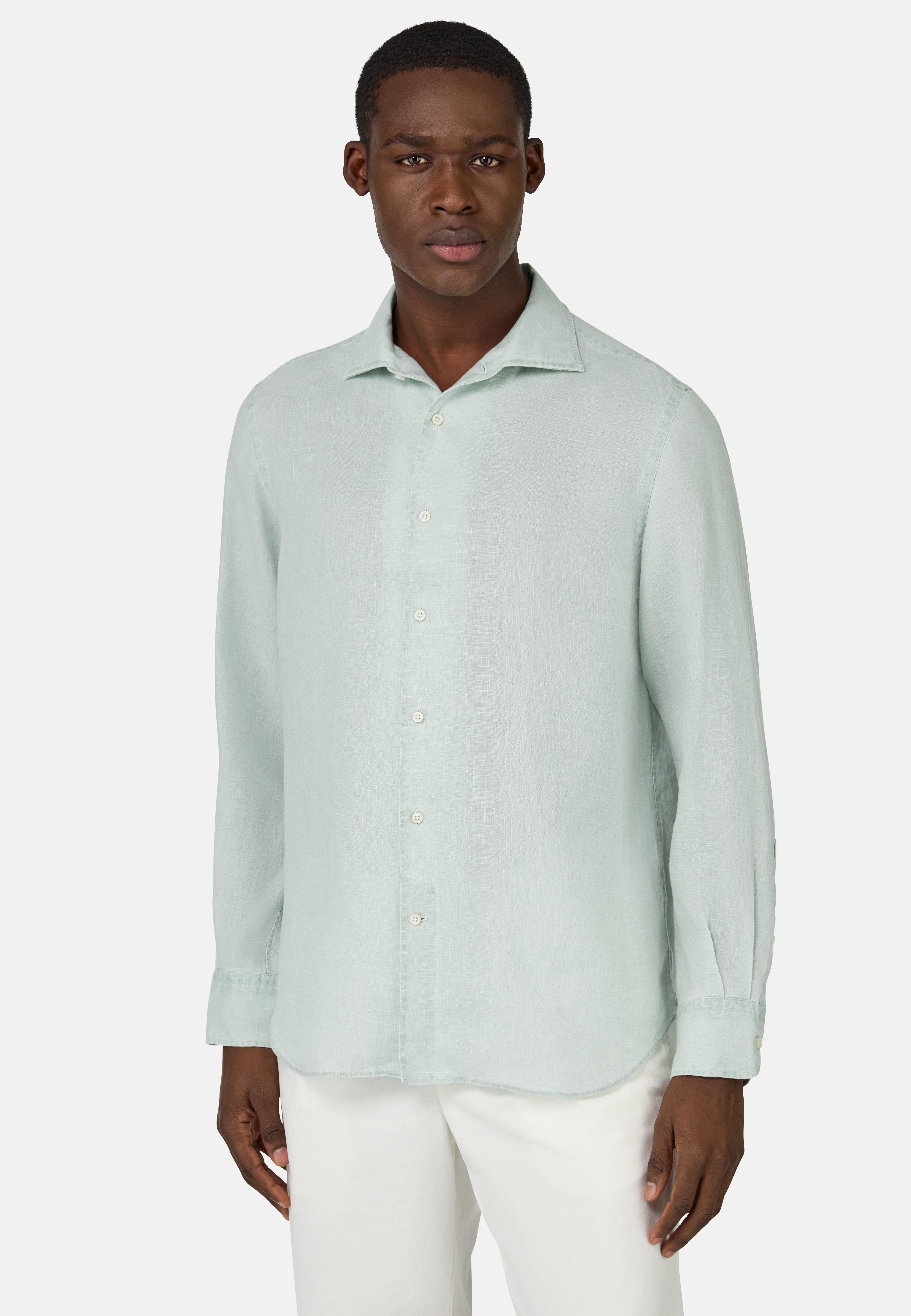 Regular Fit Linen Shirt Green, , large image number 0