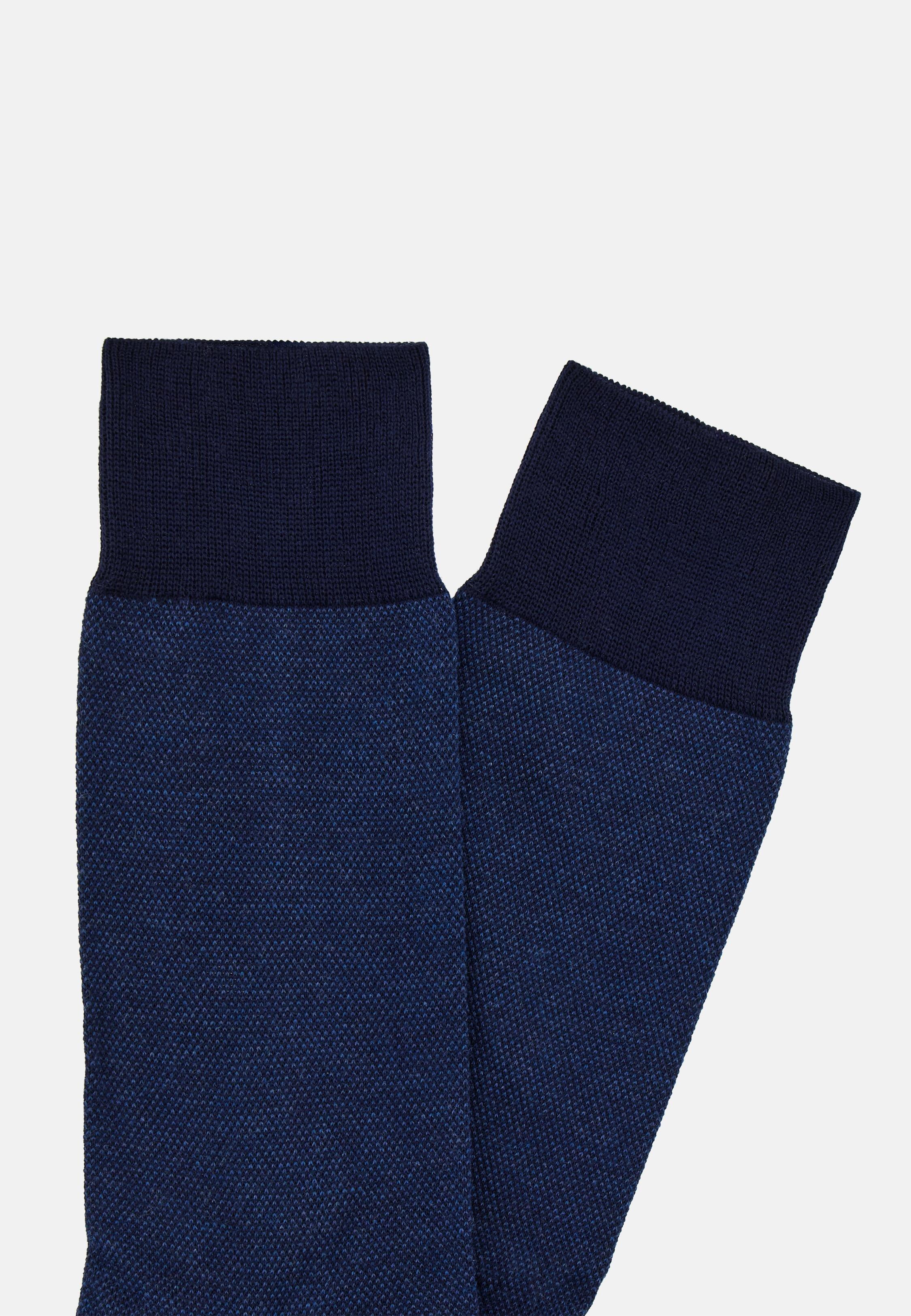 Blue Textured Crew Socks, Navy blue, large image number 0