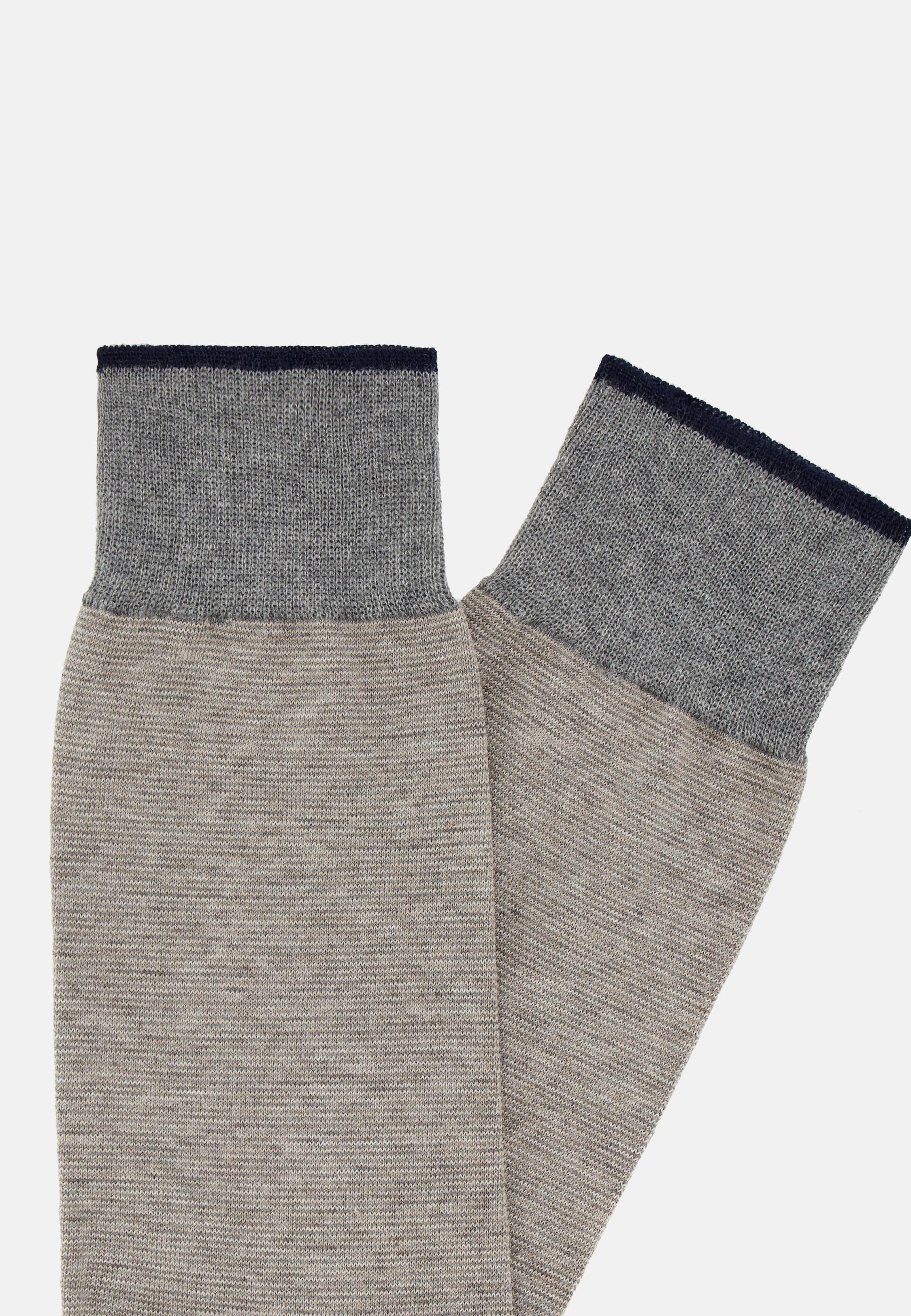 Striped Cotton Socks Grey, Grey, large image number 0