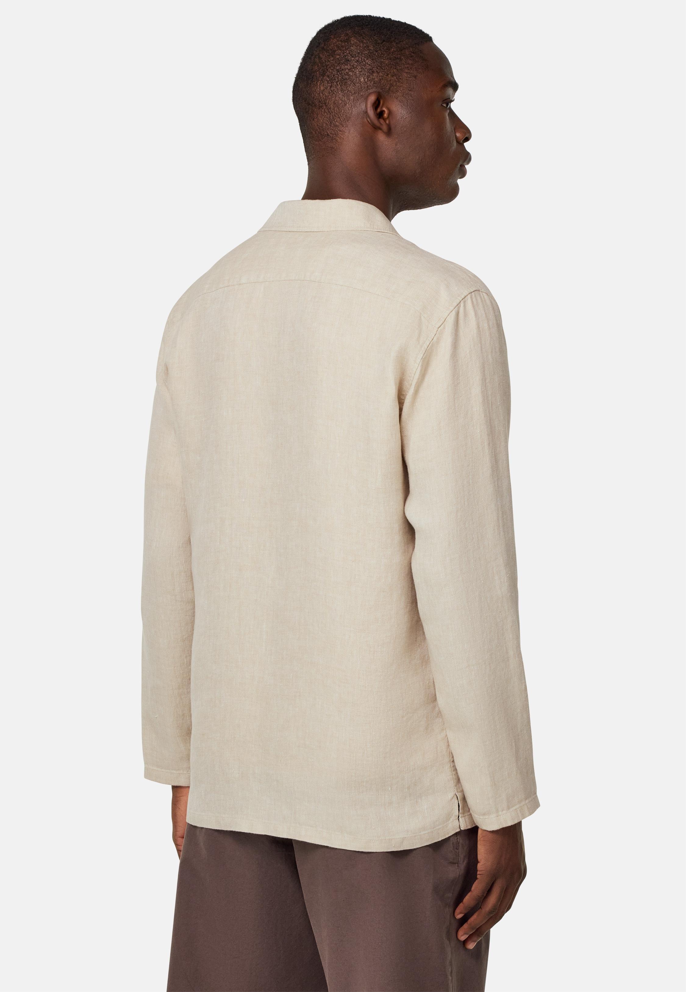 Bond Linen Shirt Jacket Beige, , large image number 1