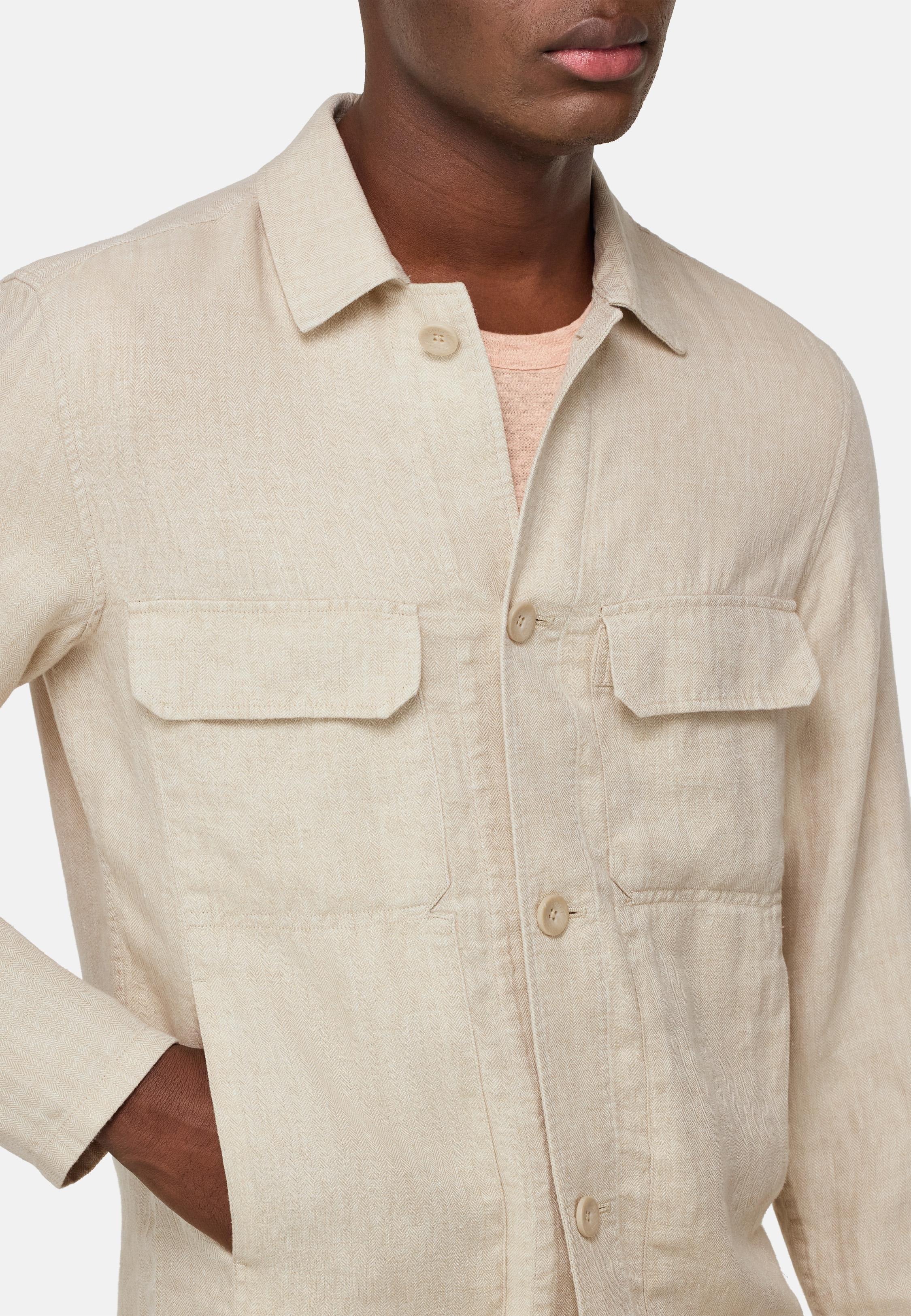 Bond Linen Shirt Jacket Beige, Beige, medium