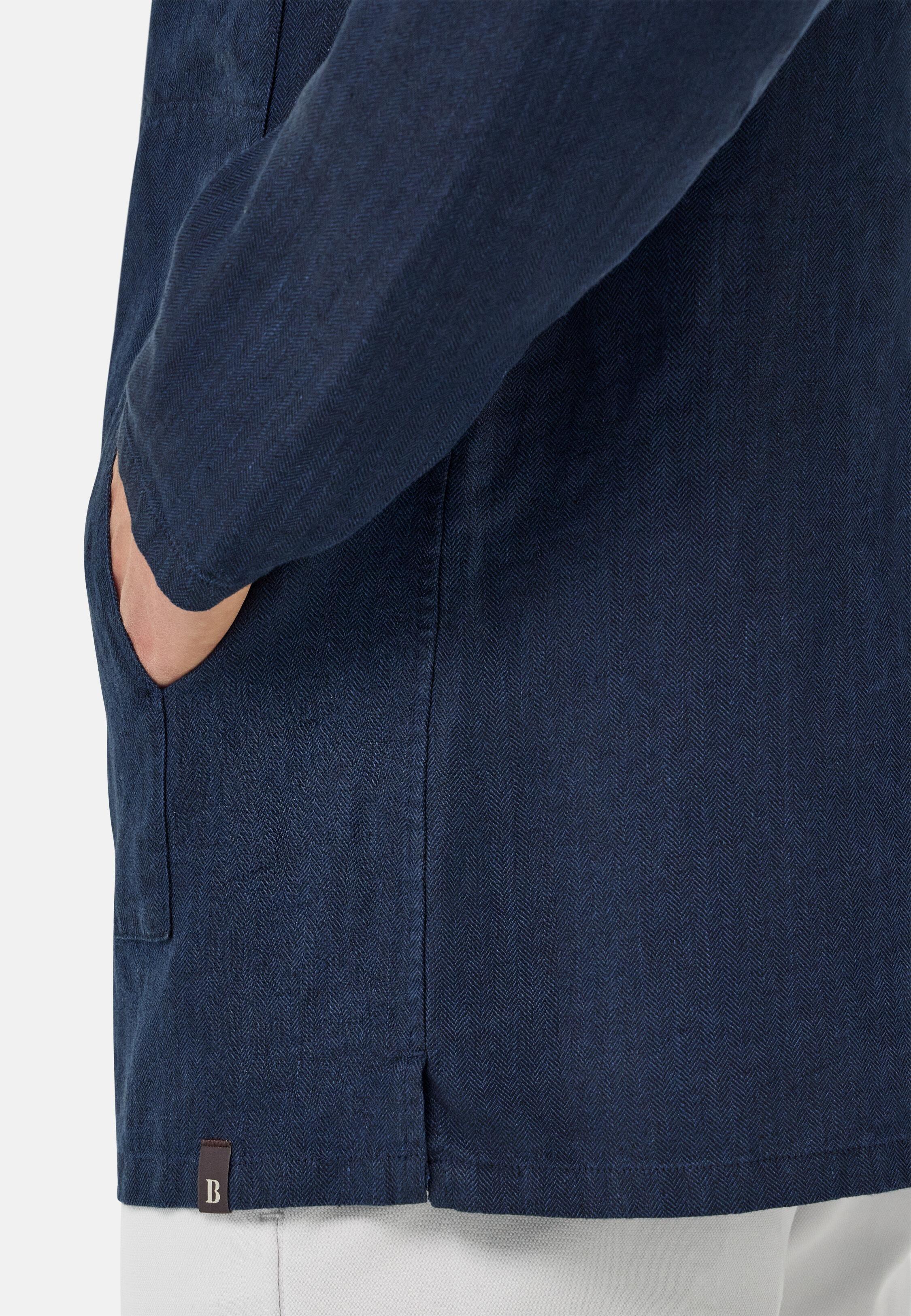 Shirt Jacket in Bond Linen, Navy Blue, Navy blue, large image number 5