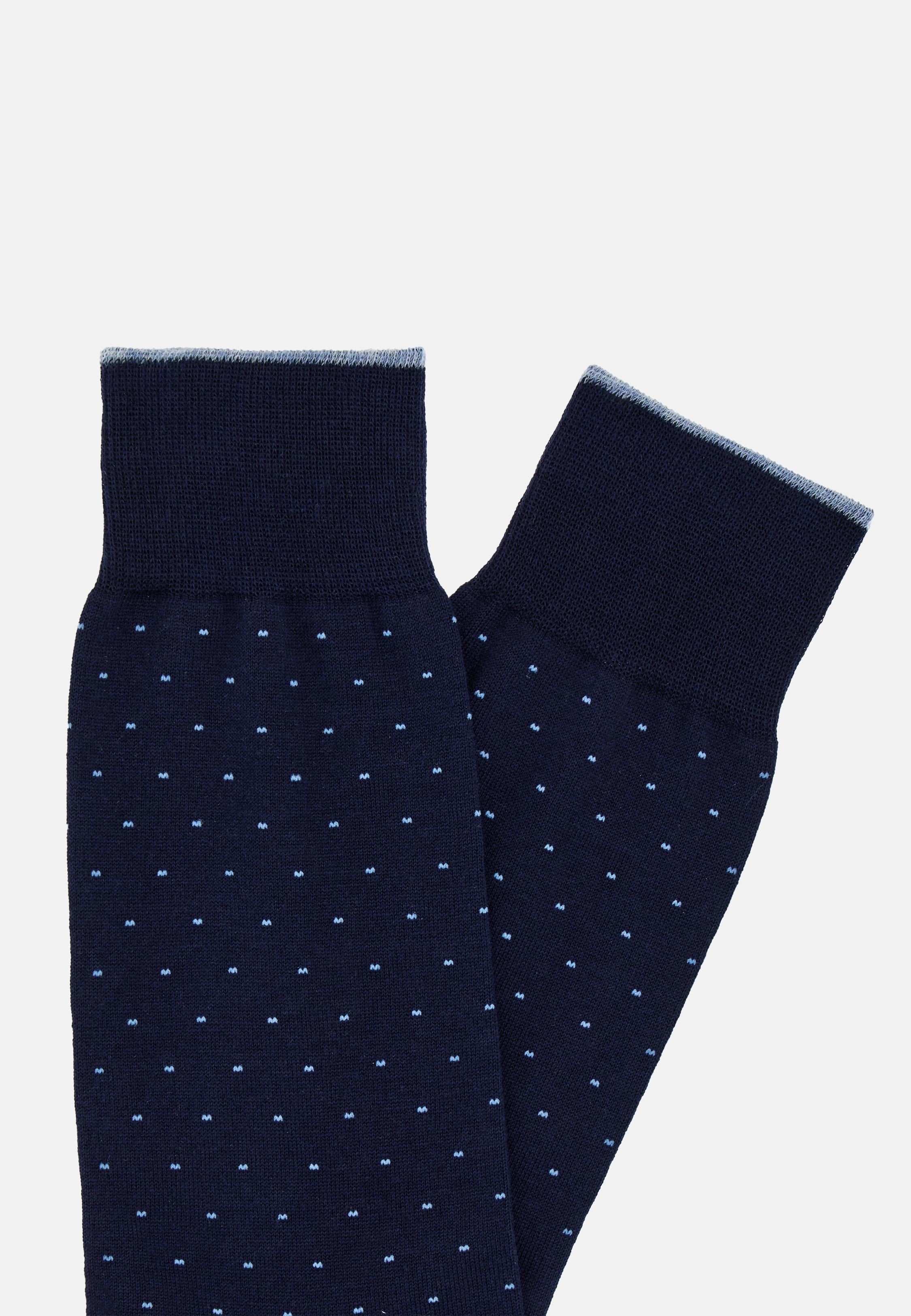 Pinpoint Cotton Socks Navy, , medium