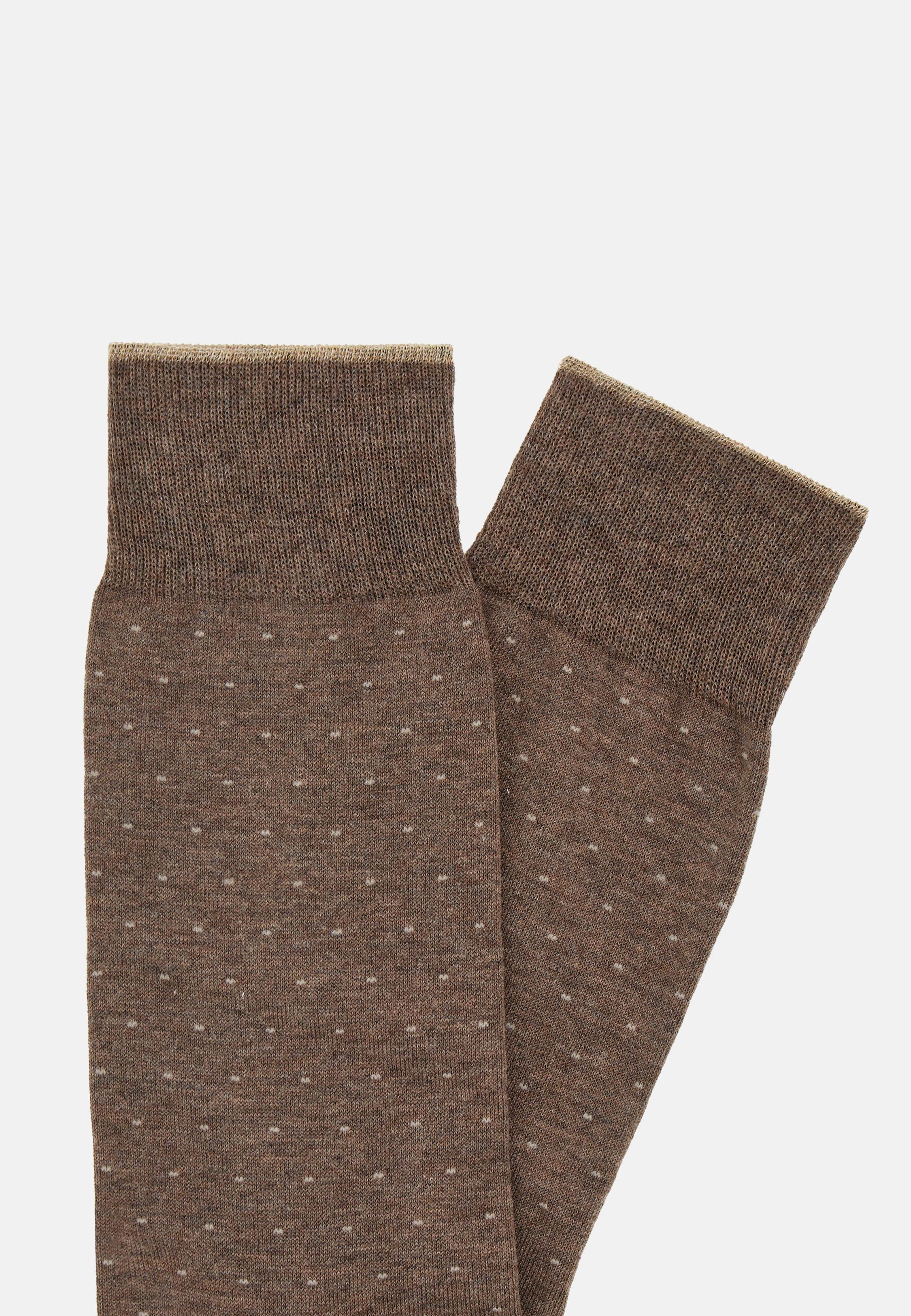 Pinpoint Cotton Socks Brown, Taupe, large image number 0