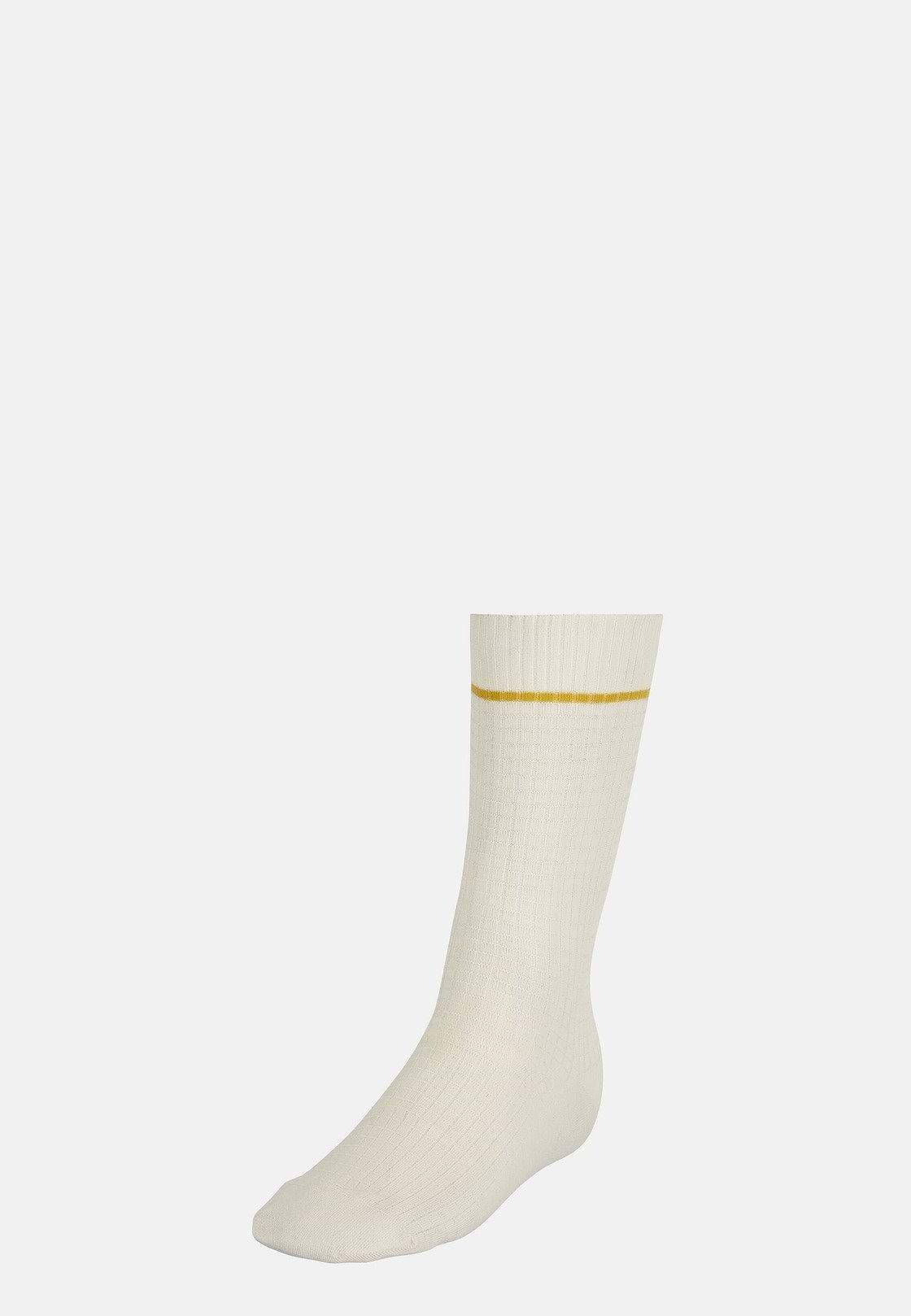 Cream Cotton Blend Jacquard Socks, 3901_CREA           , large image number 0