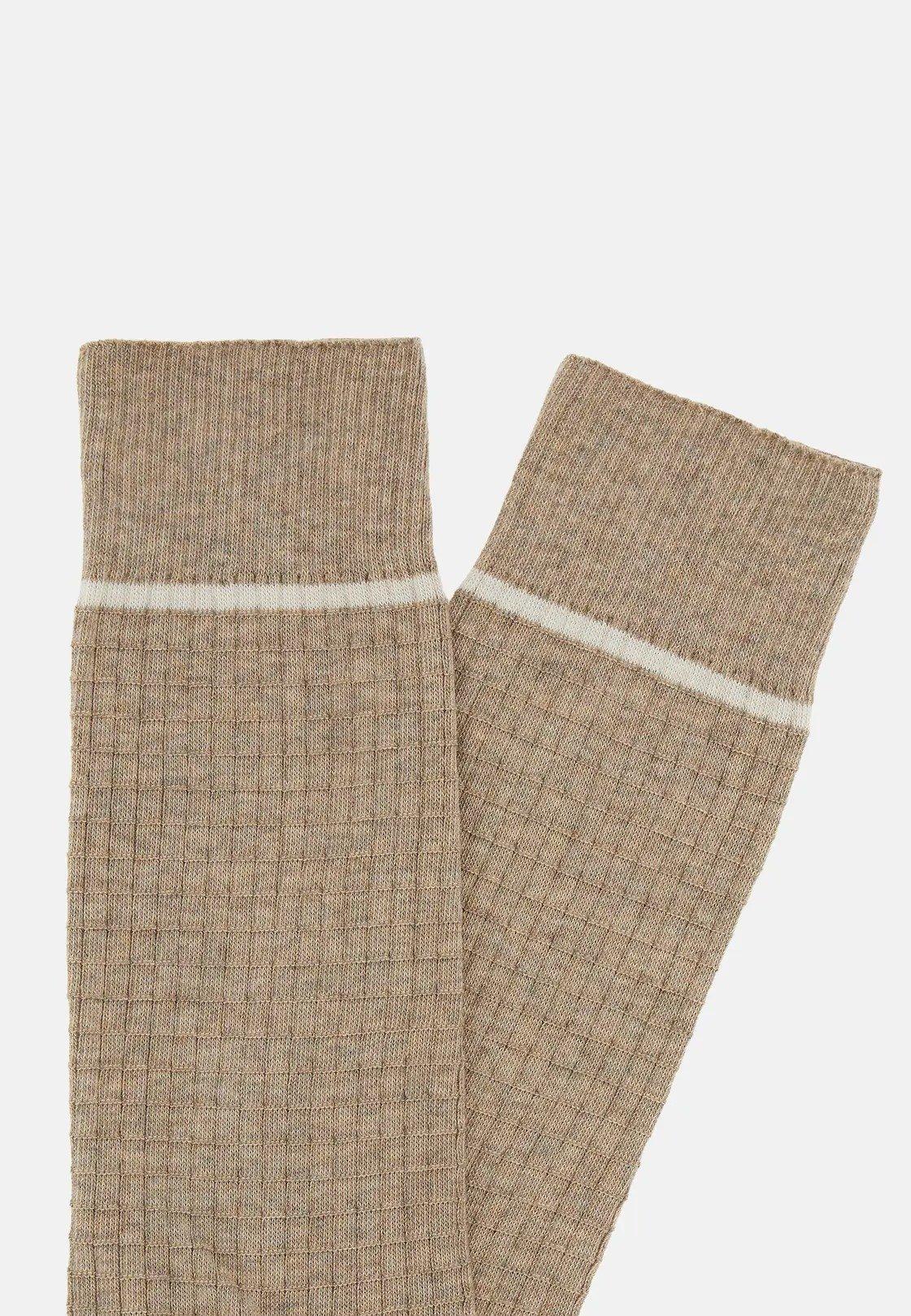 Beige Textured Ribbed Socks, Beige, large image number 2