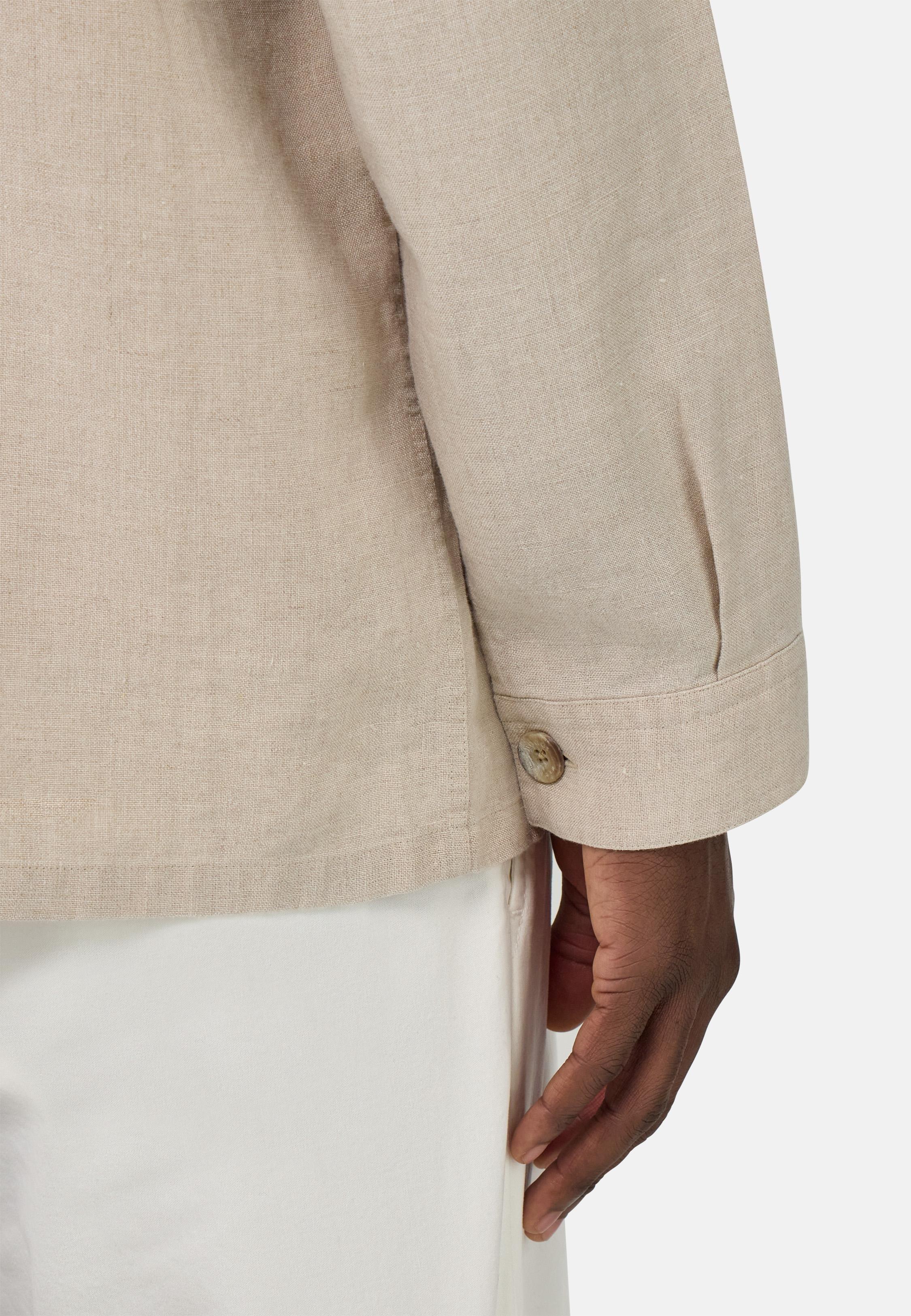 Linen Camp Overshirt Beige, , large image number 2