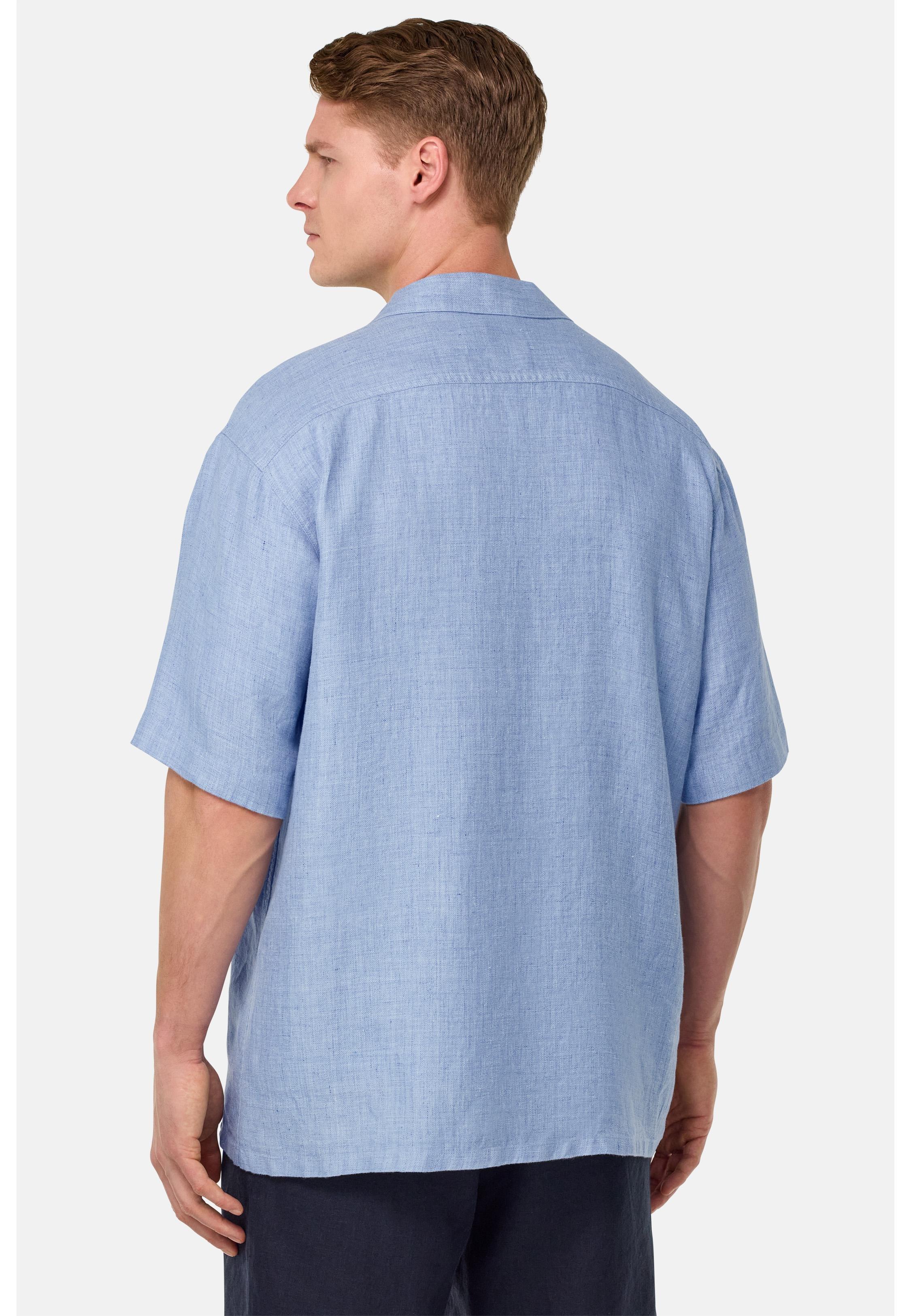 Linen Camp Overshirt Blue, , large image number 1