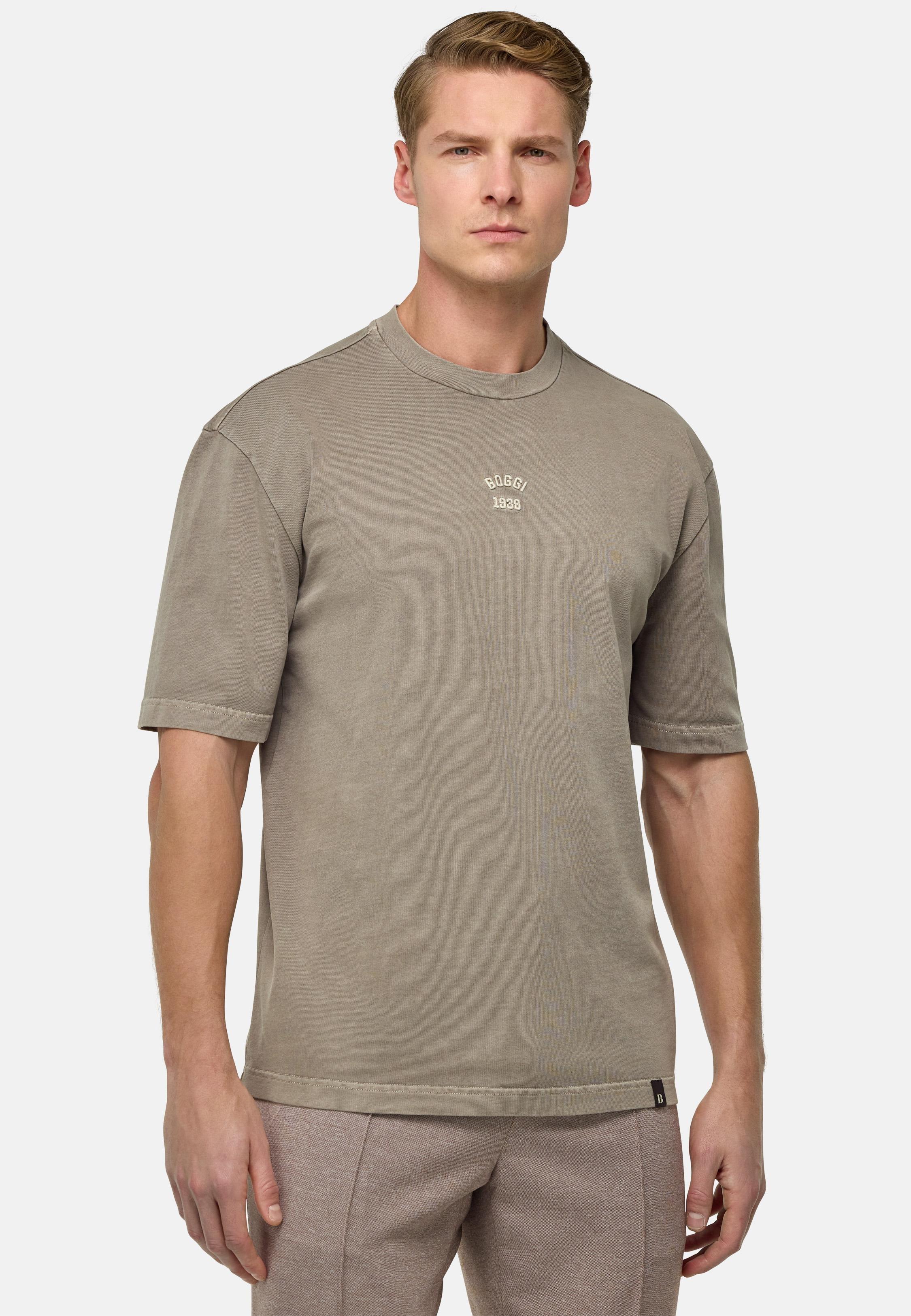 Beige Cotton Jersey T-Shirt, , large image number 1