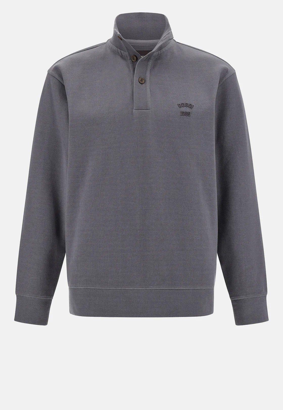 Grey Mock Polo Neck Sweatshirt, , large image number 4