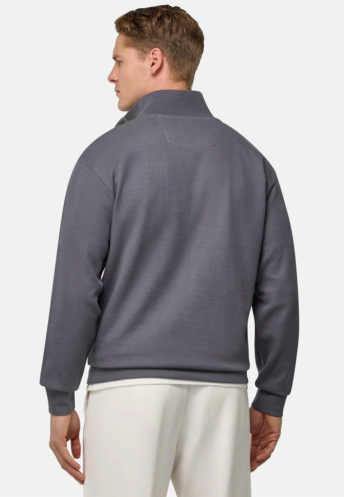 Mock Polo Neck Sweatshirt Grey, Charcoal, large image number 4