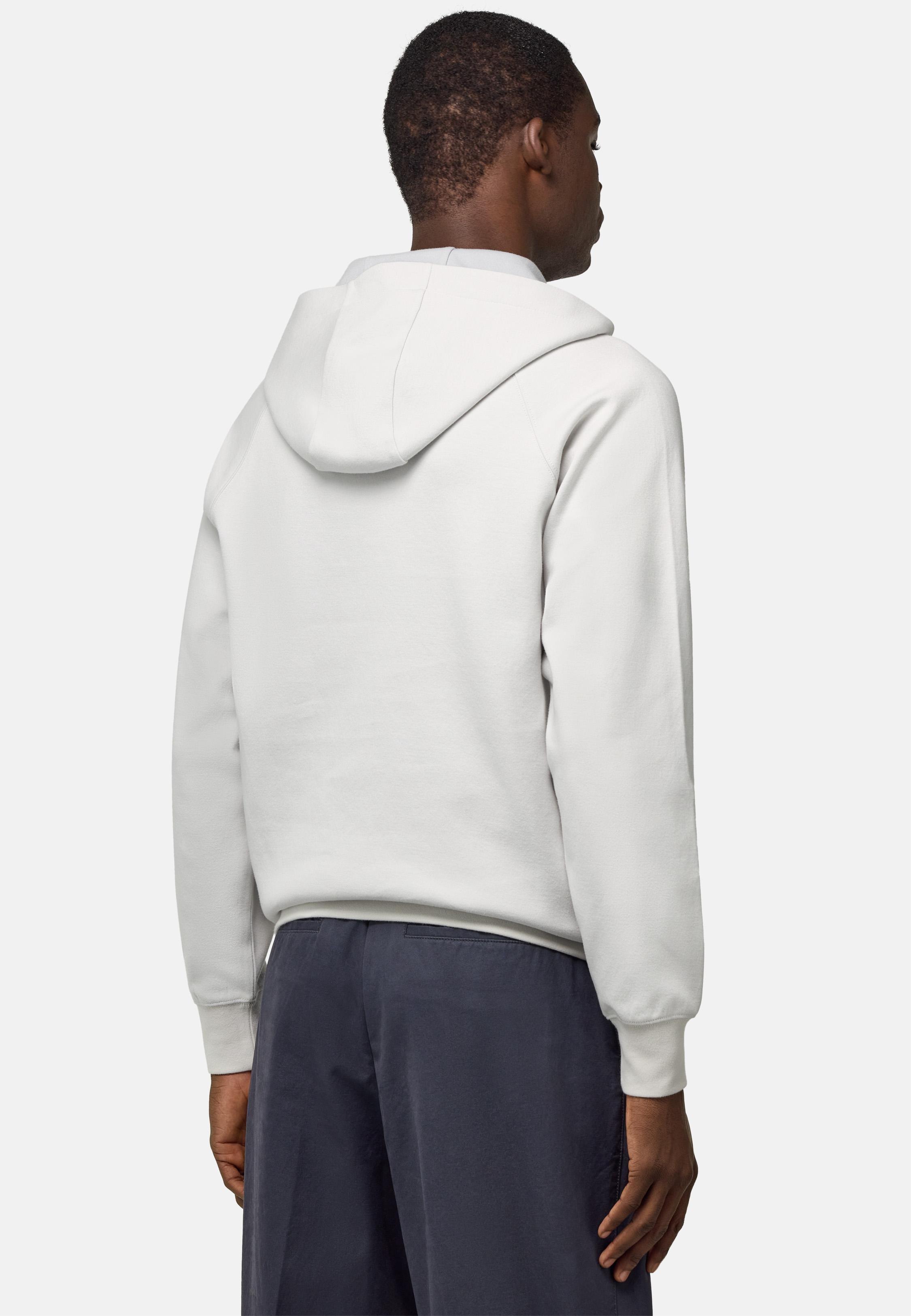 Cotton Blend Hoodie White, White, large image number 3