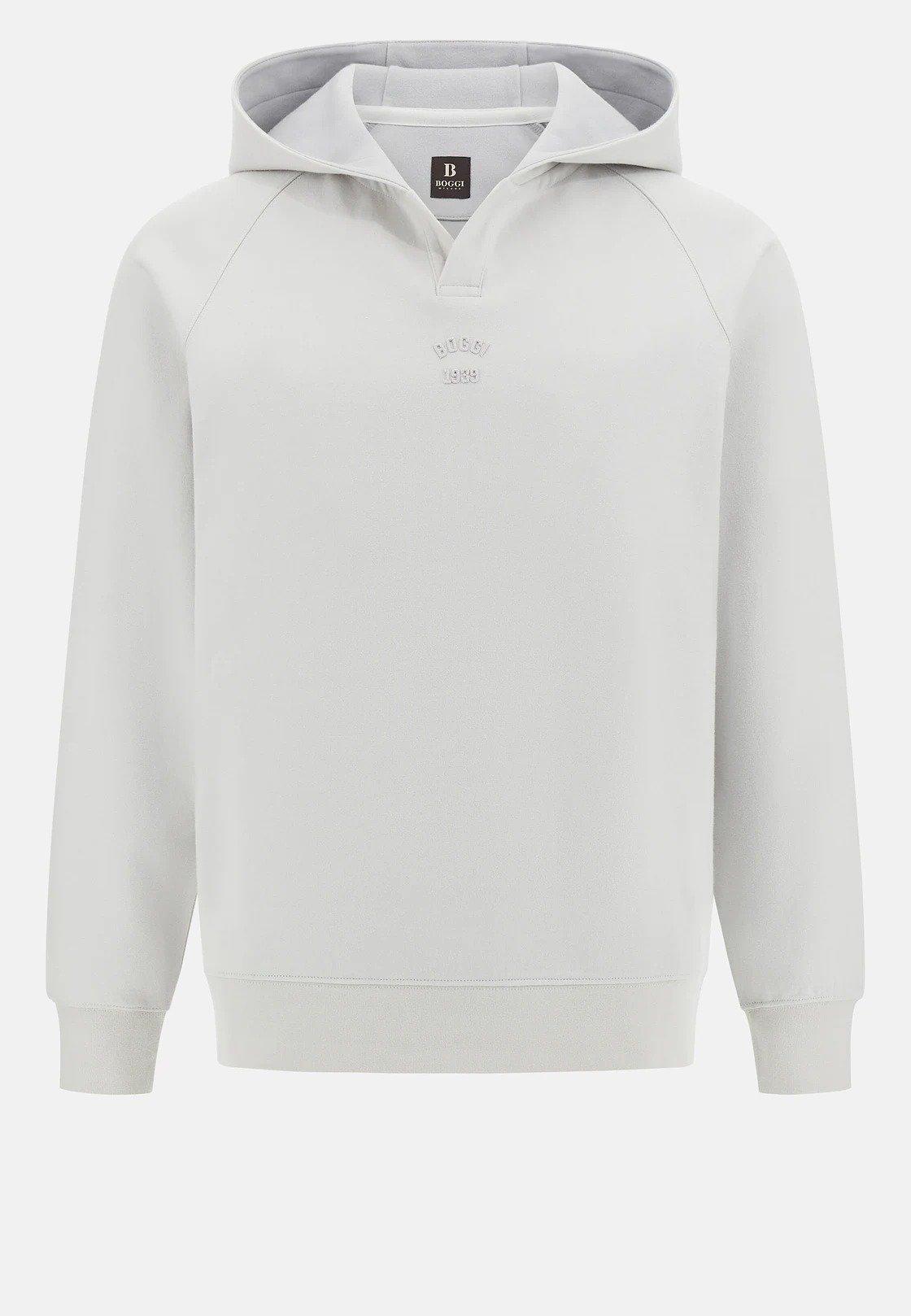 White Texture Casual Hoodie, , large image number 6