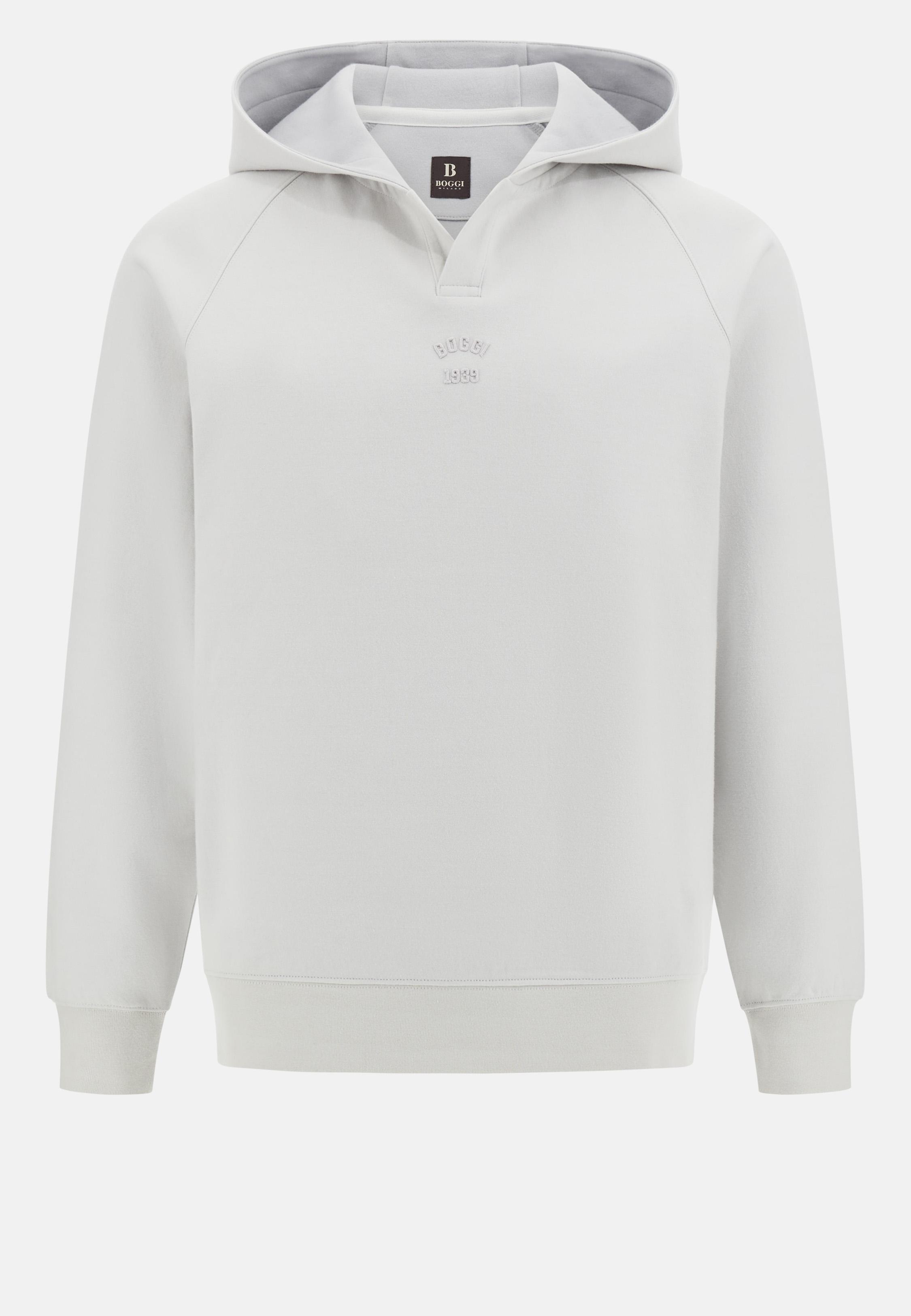 White Texture Casual Hoodie, , large image number 7