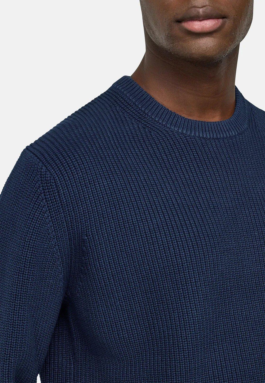 Navy Cotton Crew Neck Jumper, , large image number 3