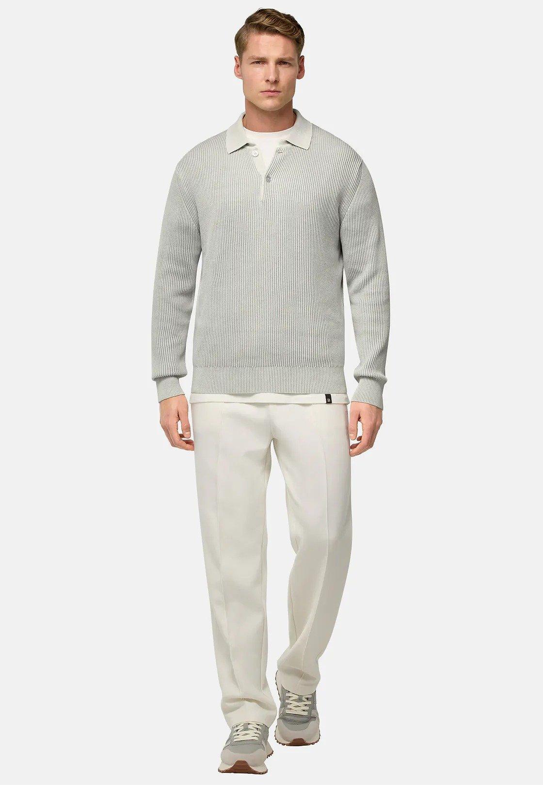 100% Organic Cotton Knitted Polo Shirt White, , large image number 0