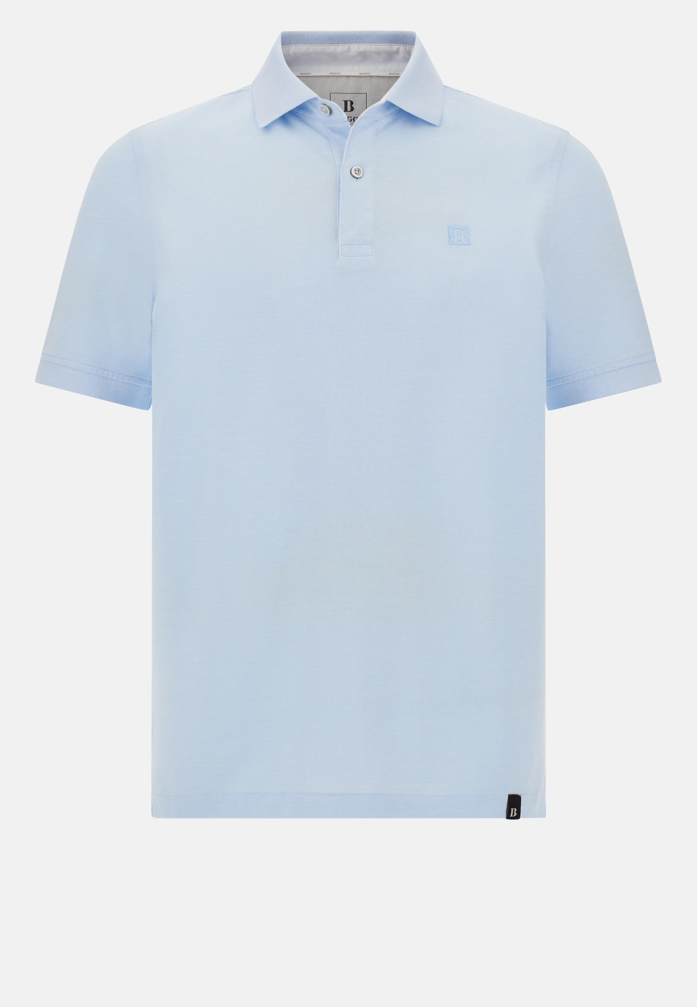 Cotton Pique Polo Shirt Blue, , large image number 4