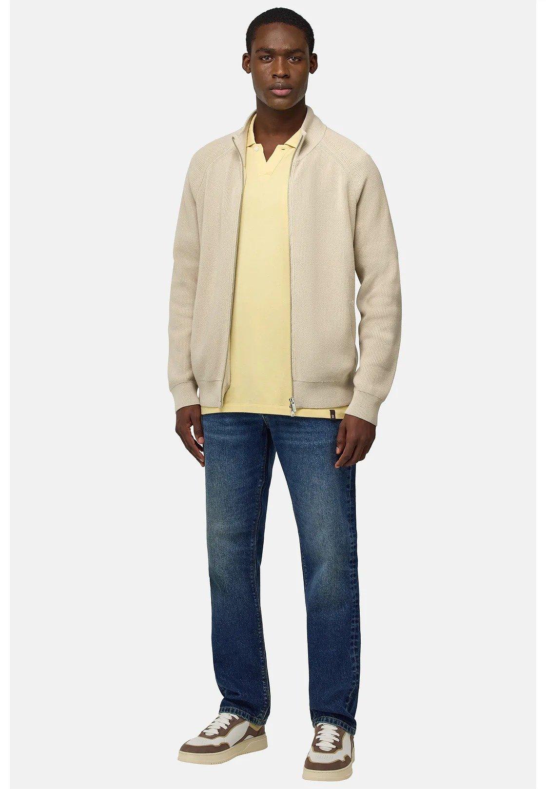 Cotton Full-Zip Jumper Beige, Sand, medium