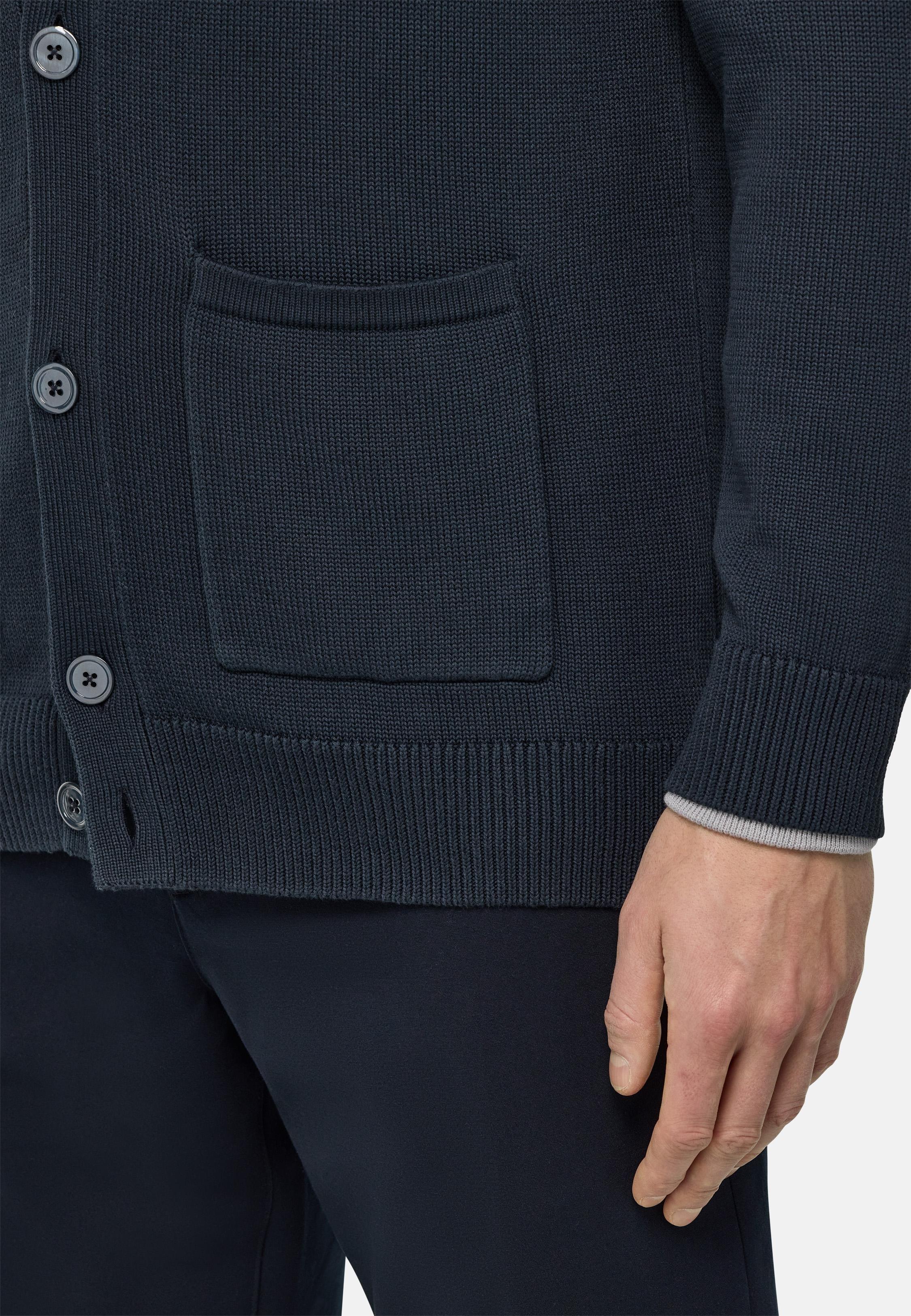Cotton Knitted Cardigan Navy, Navy blue, large image number 5