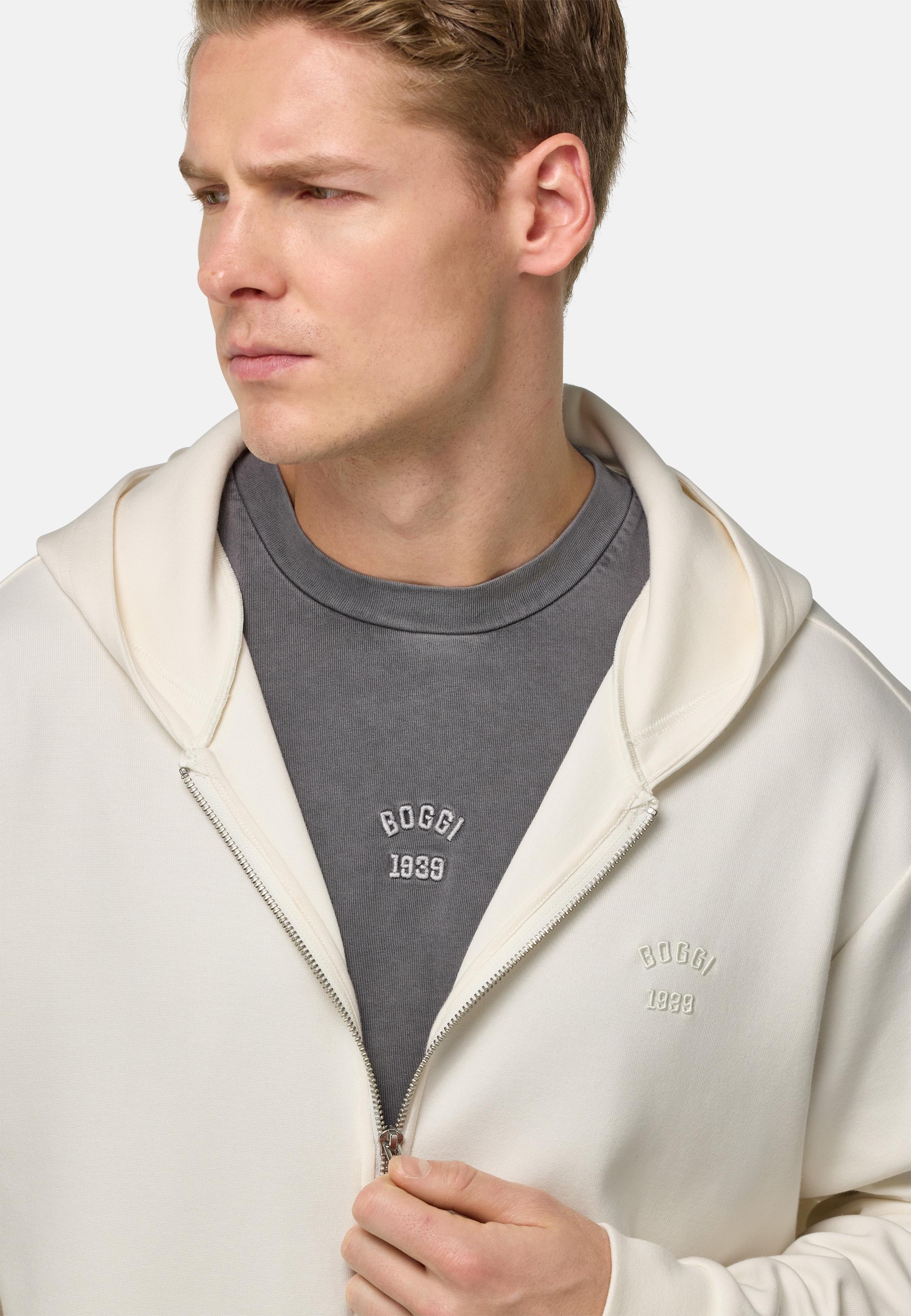 Cream Solid Casual Sweatshirt, , large image number 5