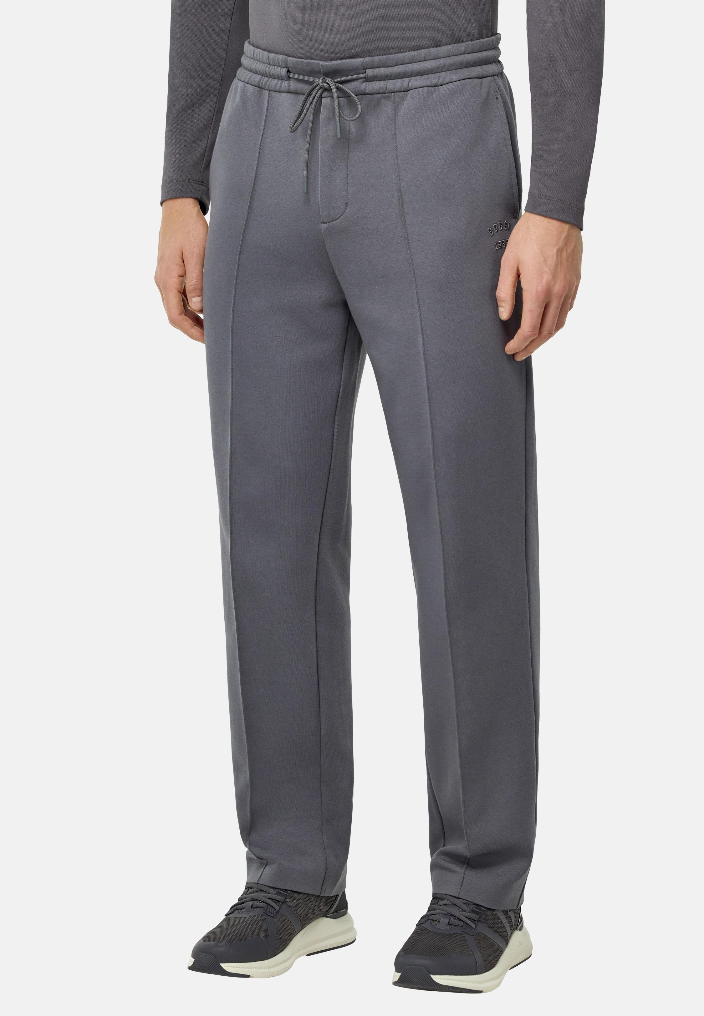 Grey Solid Casual Trousers, , large image number 1