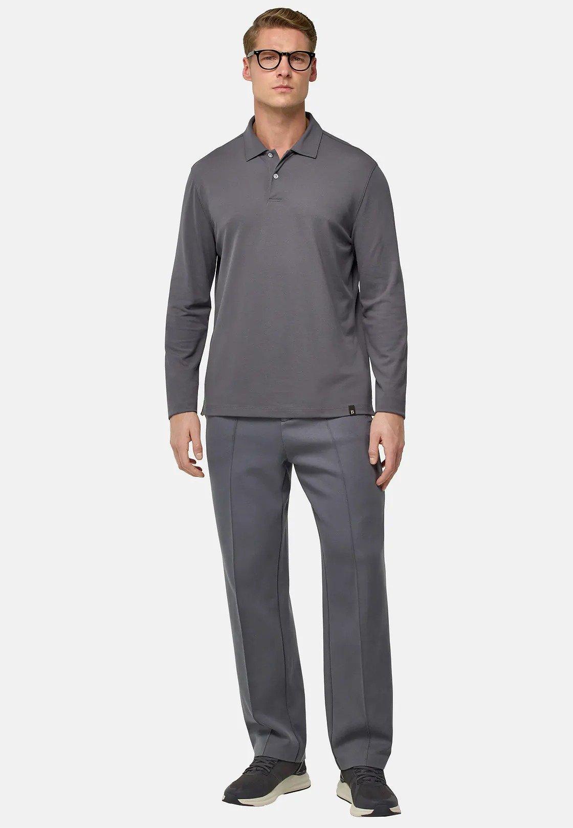 Grey Solid Casual Trousers, , large image number 2