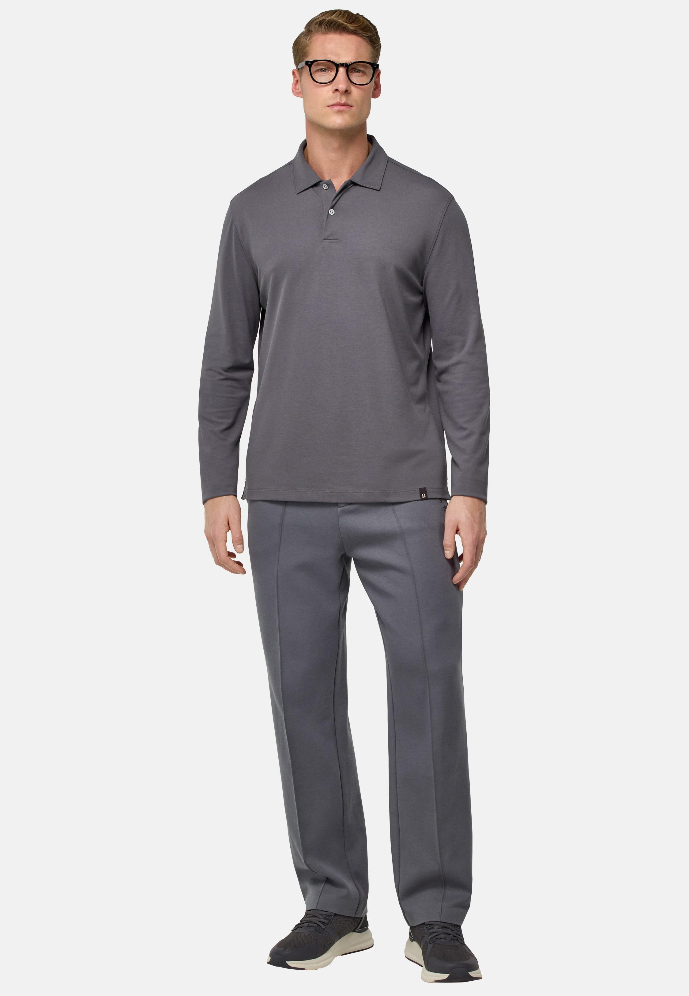 Grey Solid Casual Trousers, , large image number 3
