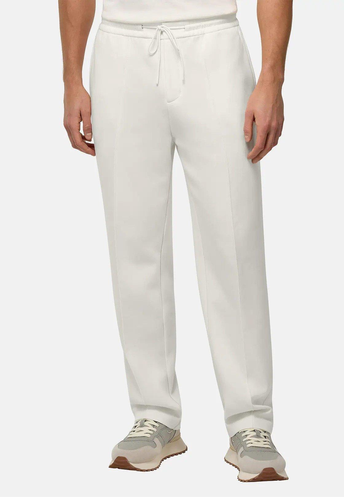 Cream Solid Casual Trousers, , large image number 0