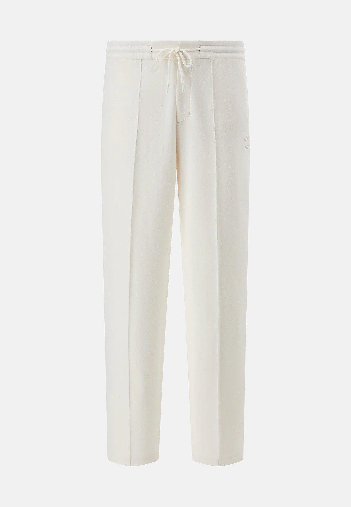 Cream Solid Casual Trousers, , large image number 8