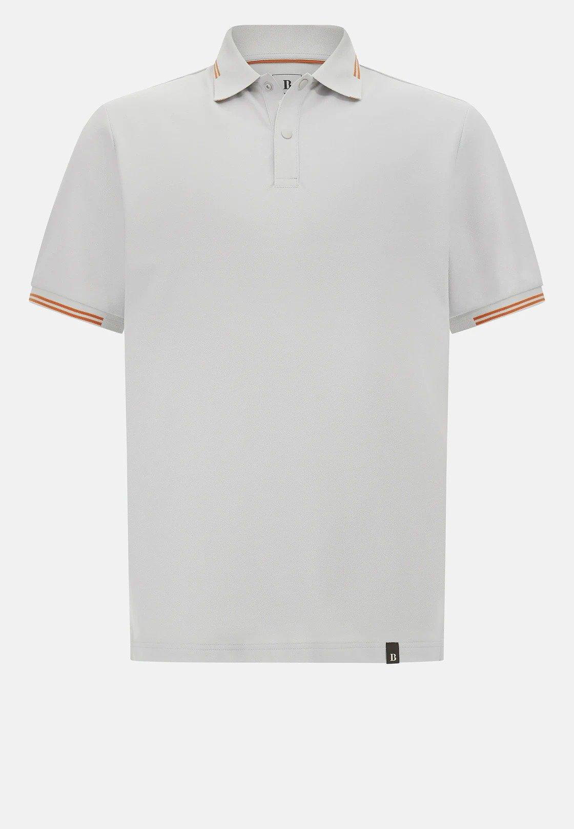 White Plain Cotton Pique Polo, Ice, large image number 4