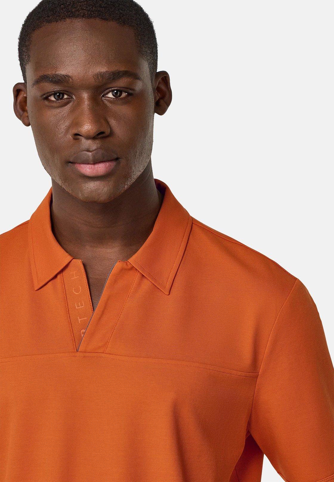 Orange Cotton Pique Polo Shirt, Orange, large image number 4