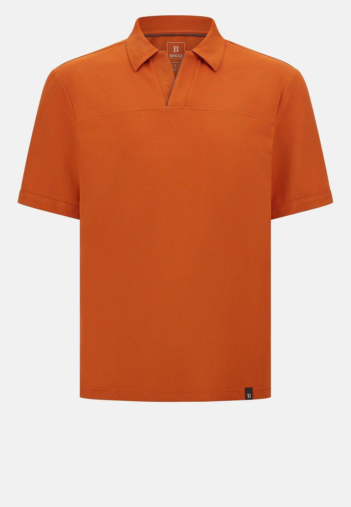 Orange Cotton Pique Polo Shirt, Orange, large image number 6