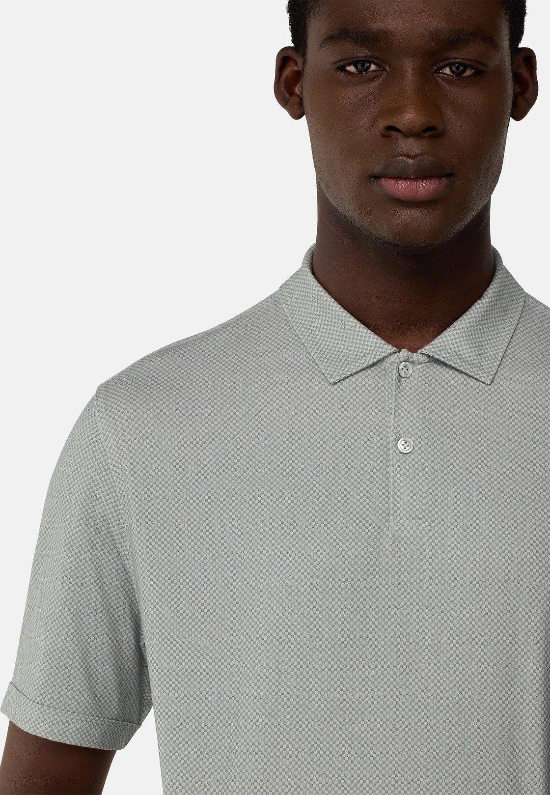 Cotton Blend Jersey Polo Shirt Green, , large image number 3