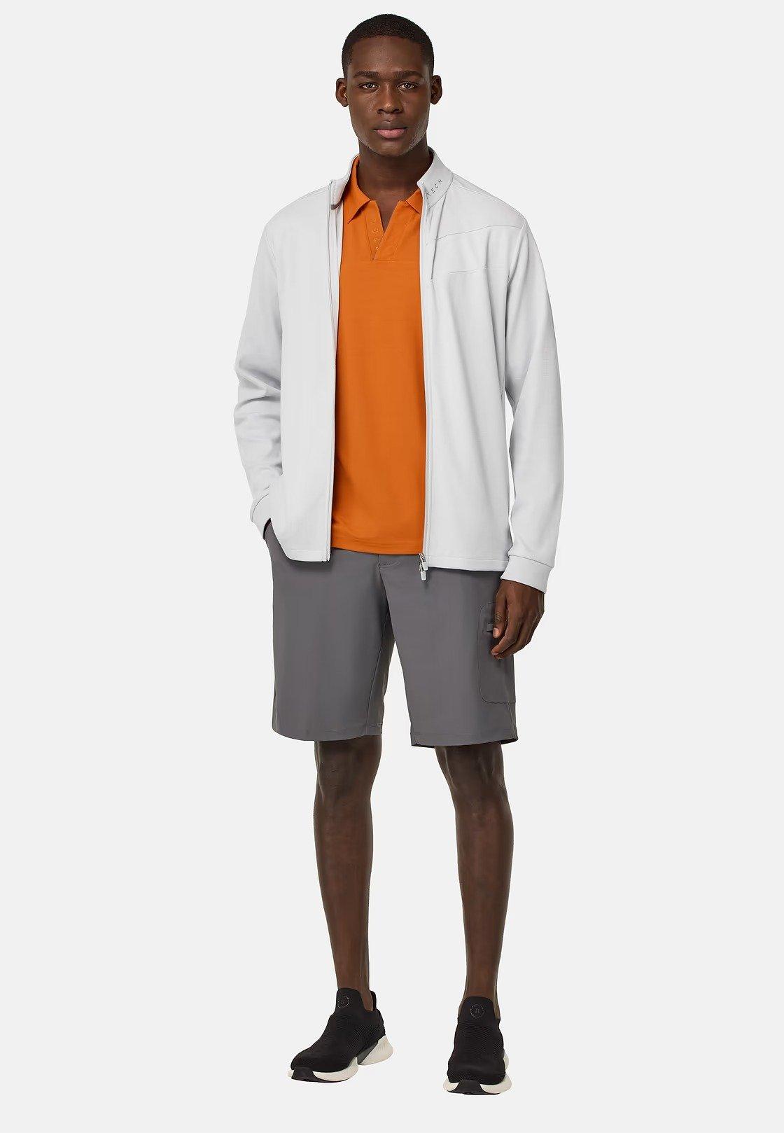 Cotton Blend Full-Zip Sweatshirt White, , medium
