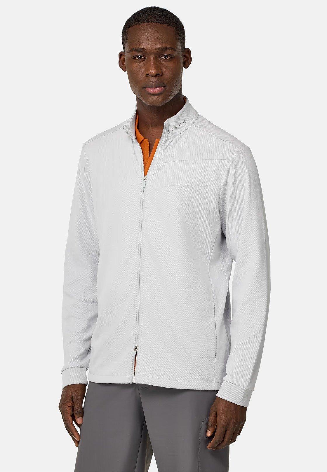 White Solid Casual Hoodie, Ice, medium