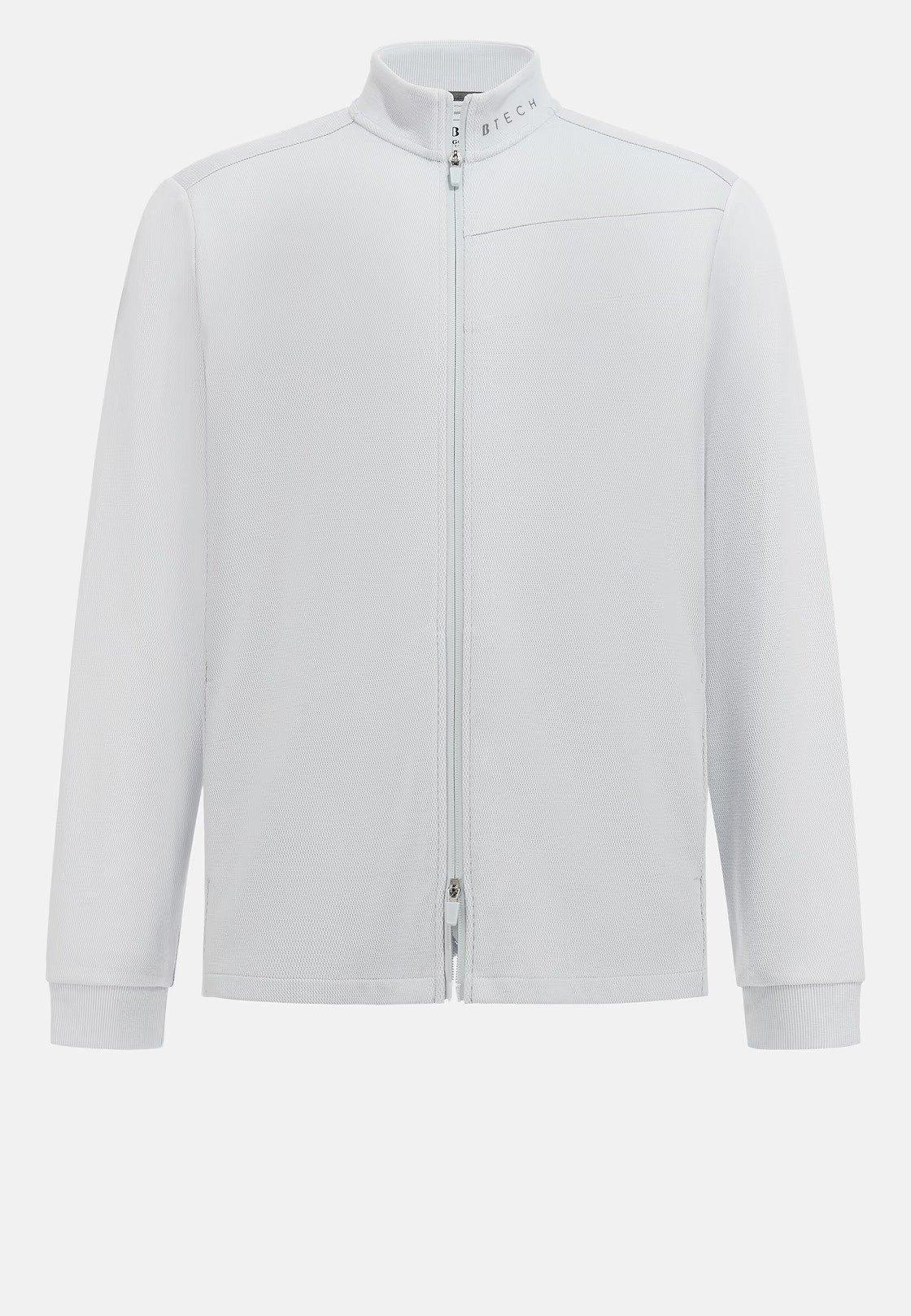 Cotton Blend Full-Zip Sweatshirt White, , large image number 4