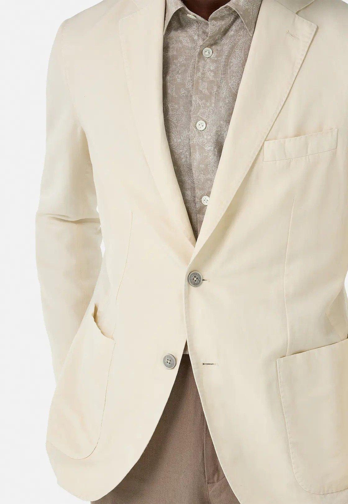 Cream Linen And Cotton Jacket, , large image number 2