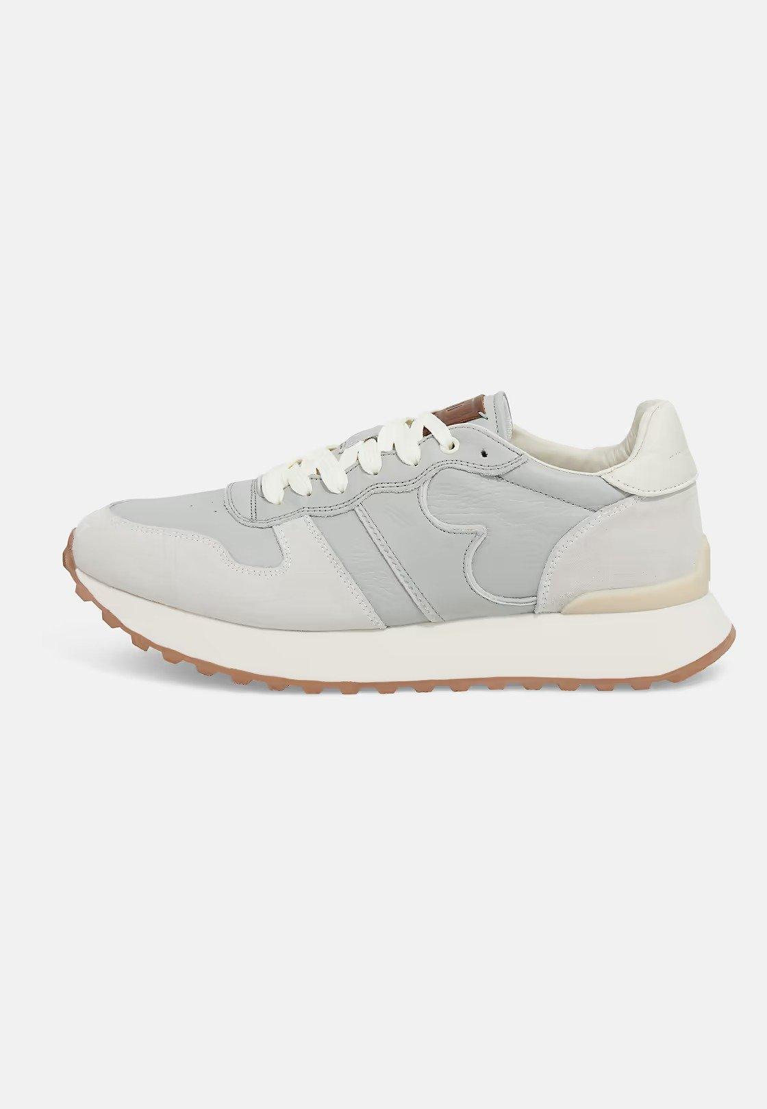 Grey Tumbled Leather Trainers., , large image number 2