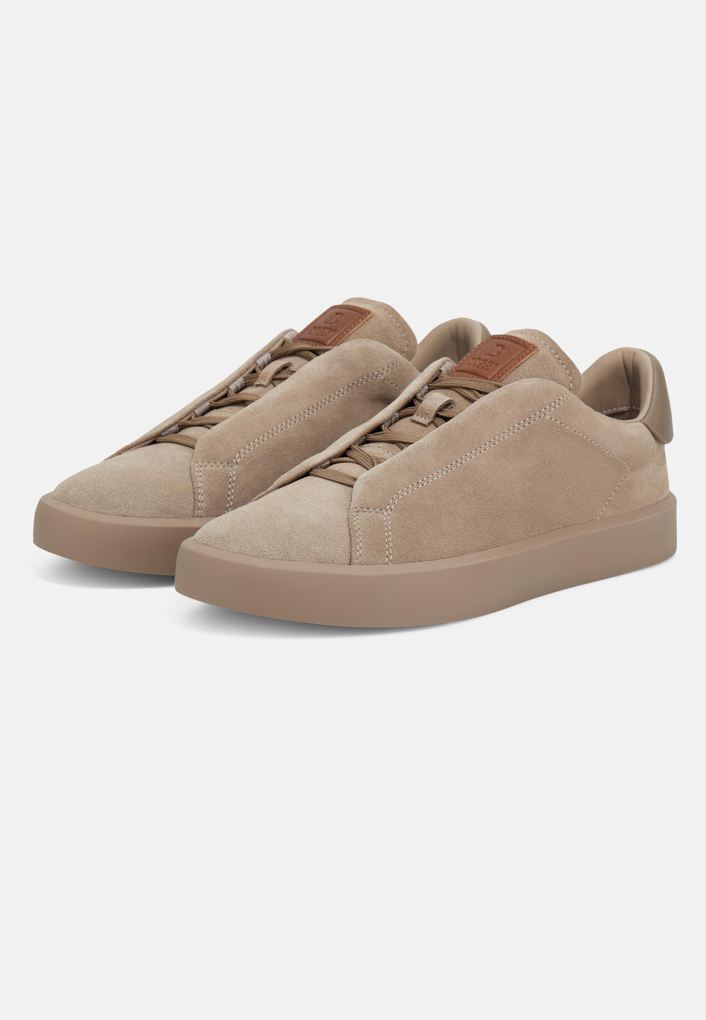 Suede Trainers Brown, Taupe, large image number 1