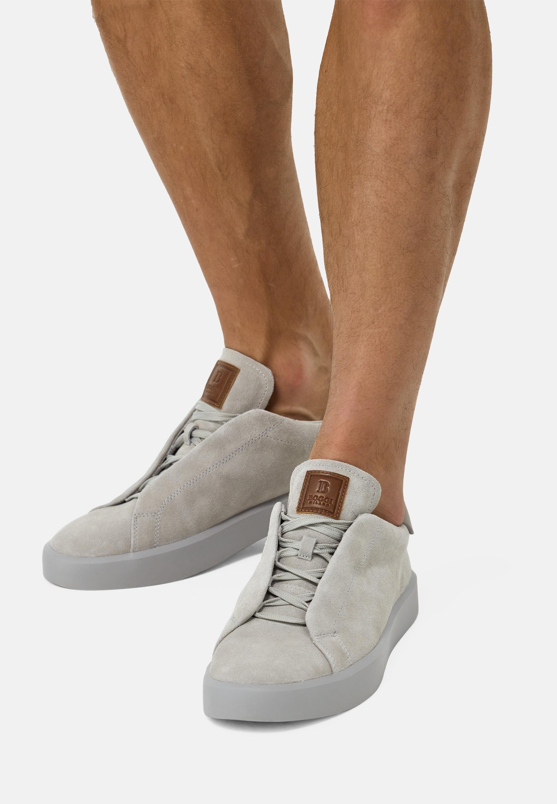 Suede Trainers Grey, Grey, large image number 0
