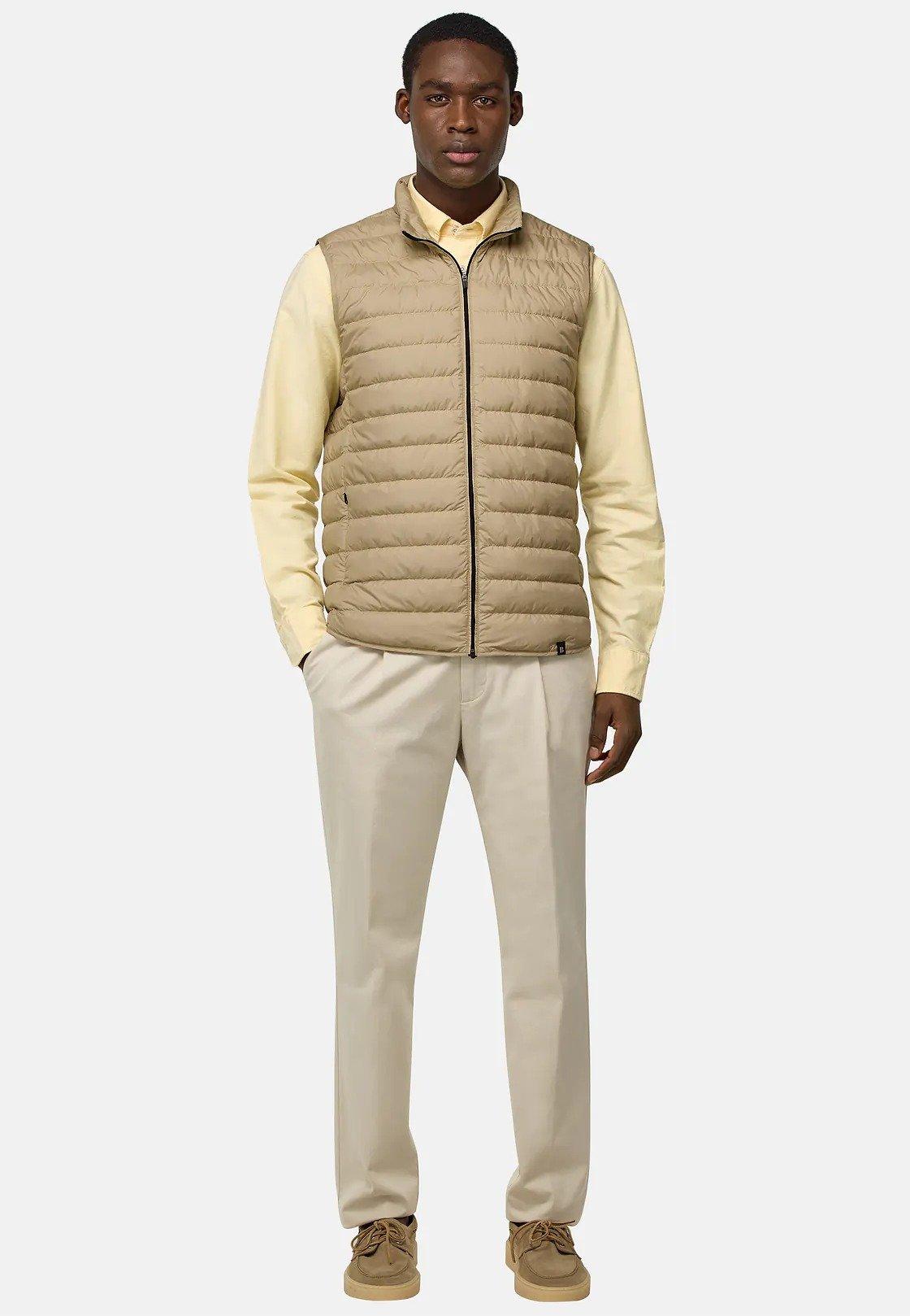 Gilet In Technical Fabric Beige, Beige, medium